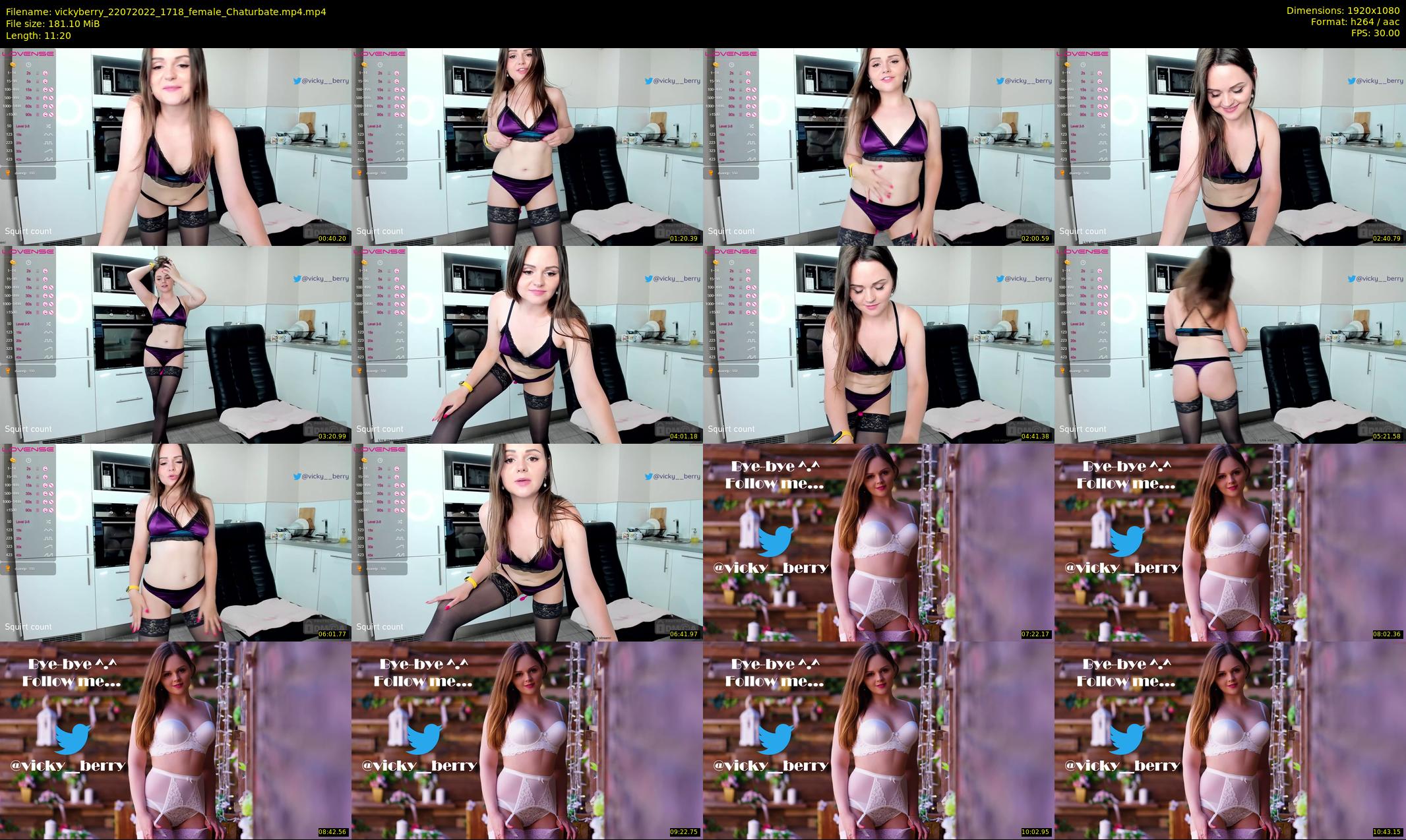vickyberry — 12 minute Chaturbate female cam show recording, 1080p, Jul 22, 2022