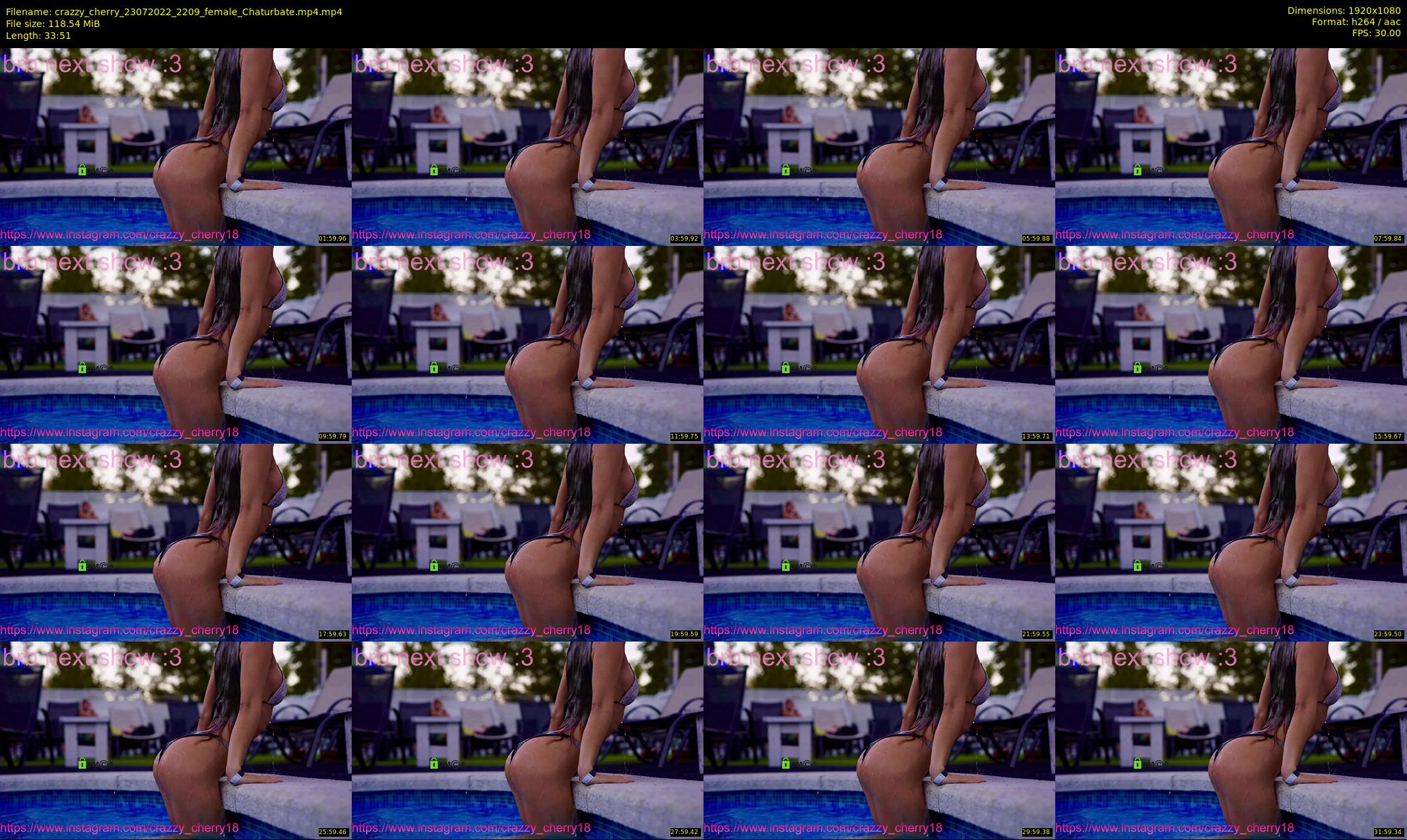 crazzy_cherry — 34 minute Chaturbate female cam show recording, 1080p, Jul 23, 2022
