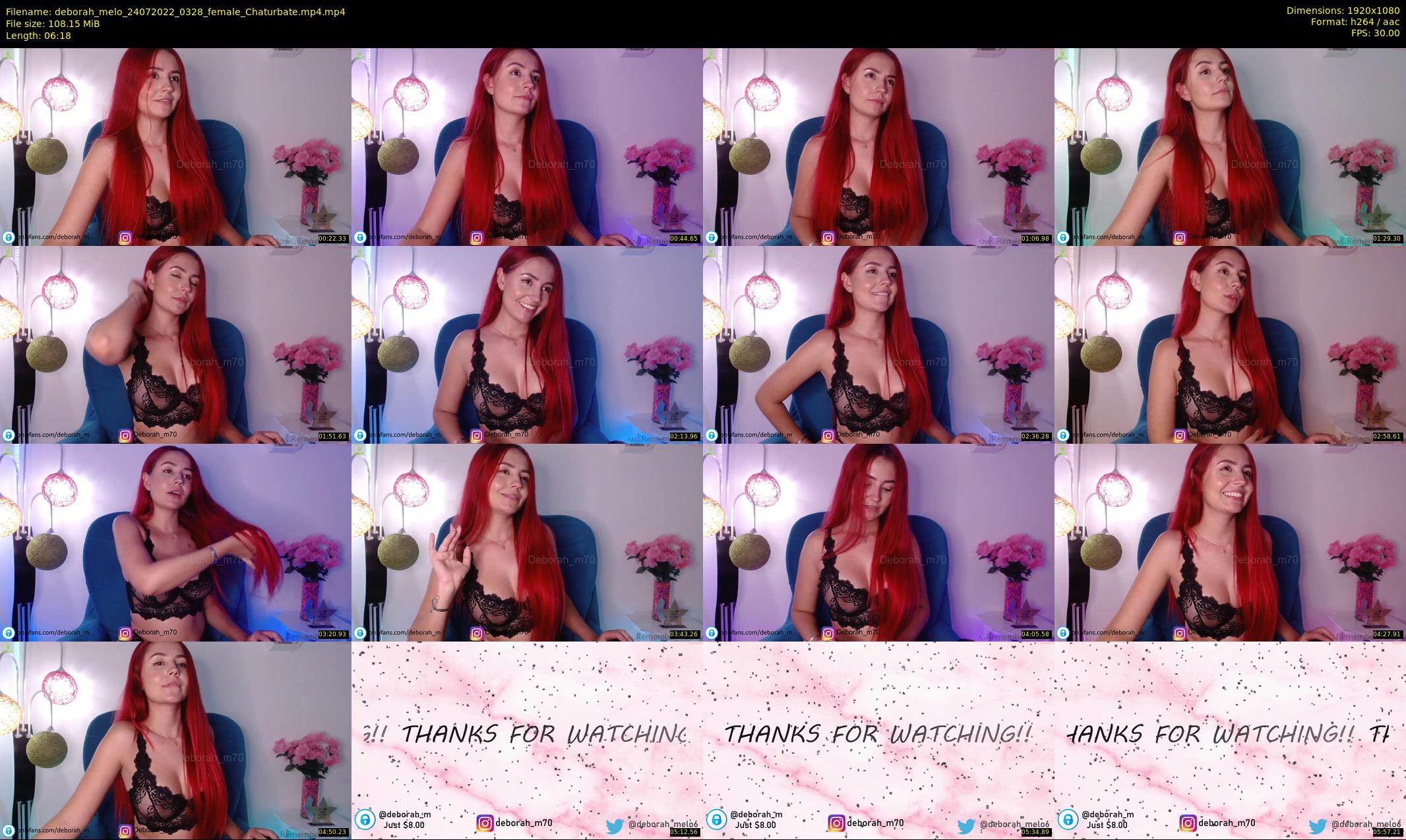deborah_melo — 7 minute Chaturbate female cam show recording, 1080p, Jul 24, 2022