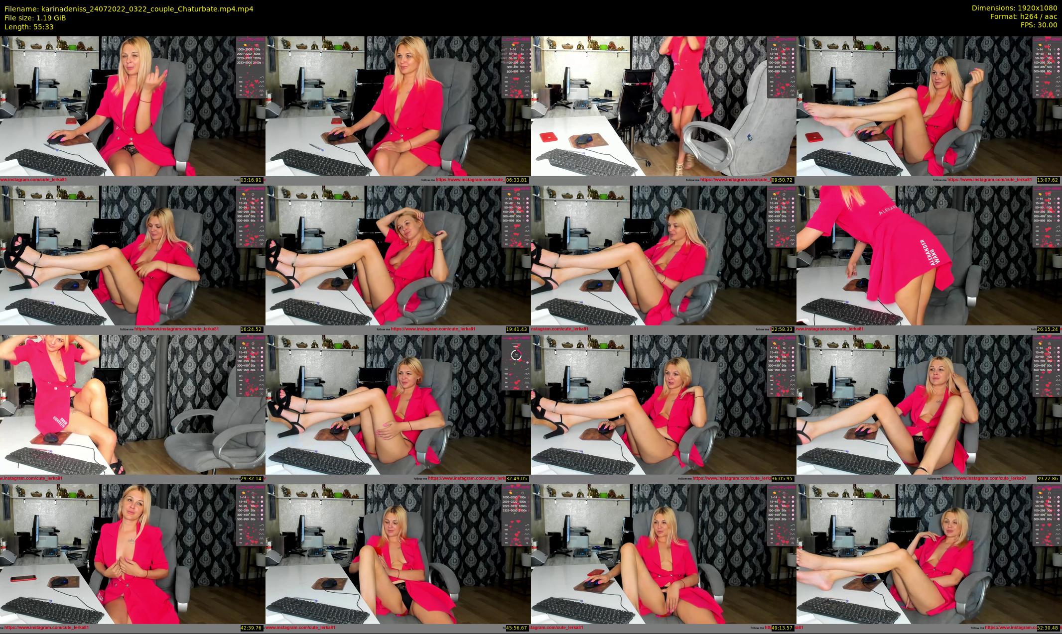 karinadeniss — 56 minute Chaturbate couple cam show recording, 1080p, Jul 24, 2022
