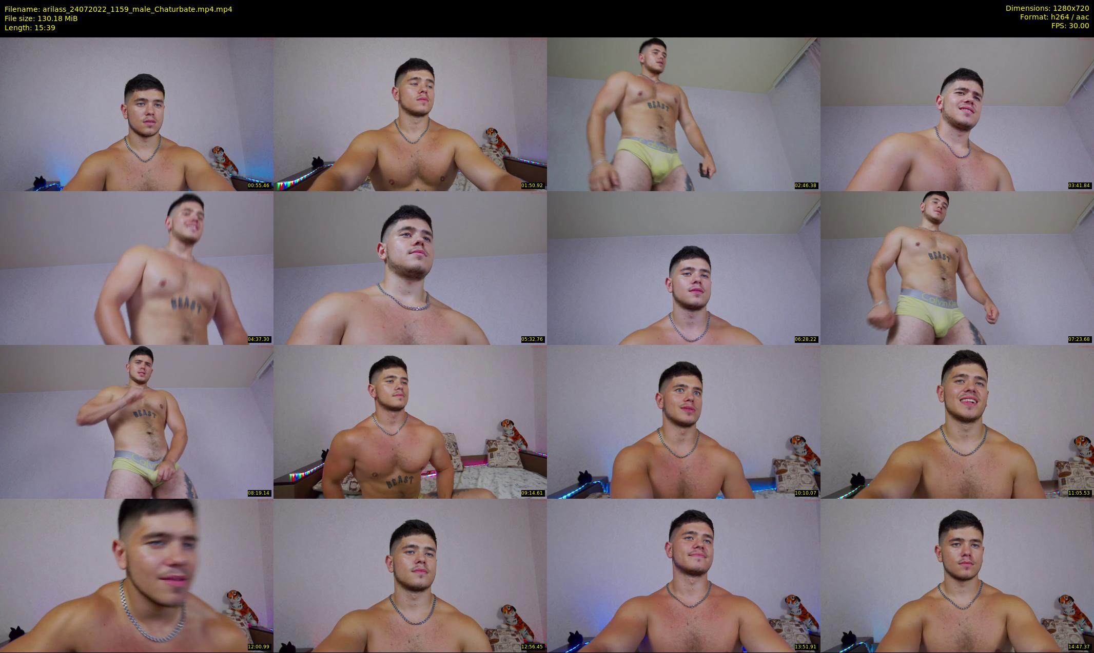 arilass — 16 minute Chaturbate male cam show recording, 720p, Jul 24, 2022