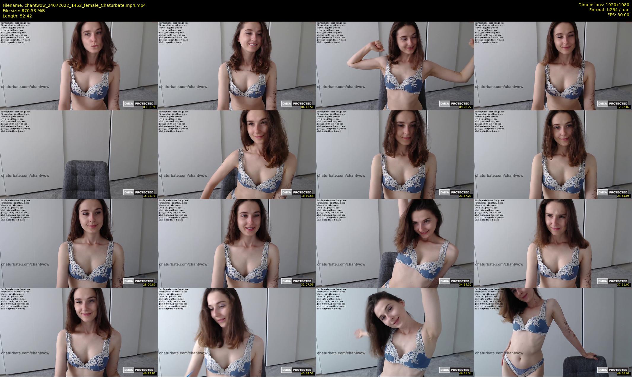 chantwow — 53 minute Chaturbate female cam show recording, 1080p, Jul 24, 2022