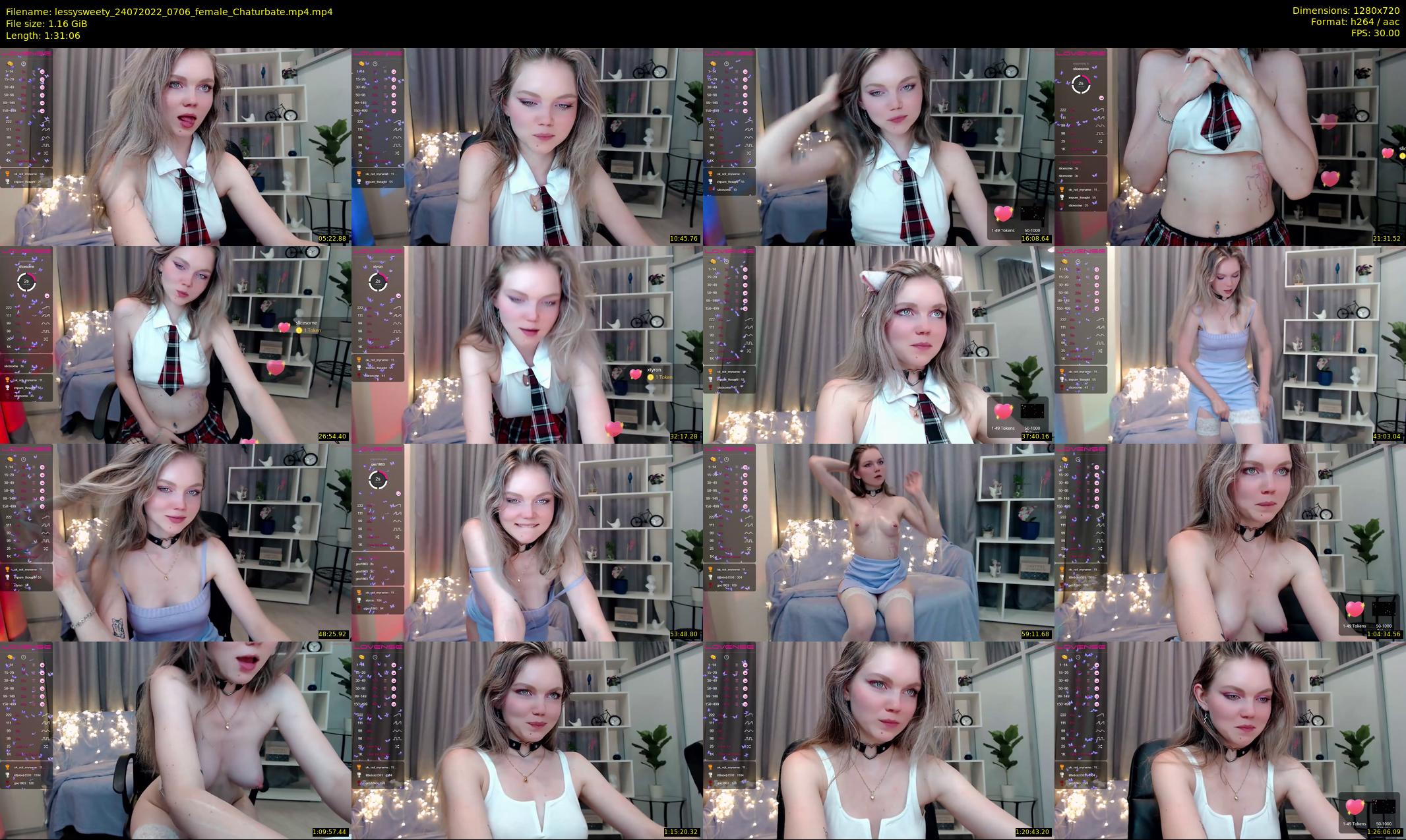 lessysweety — 92 minute Chaturbate female cam show recording, 720p, Jul 24, 2022