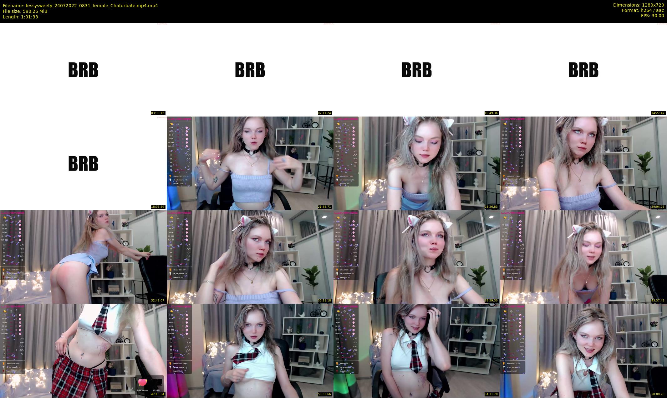 lessysweety — 62 minute Chaturbate female cam show recording, 720p, Jul 24, 2022