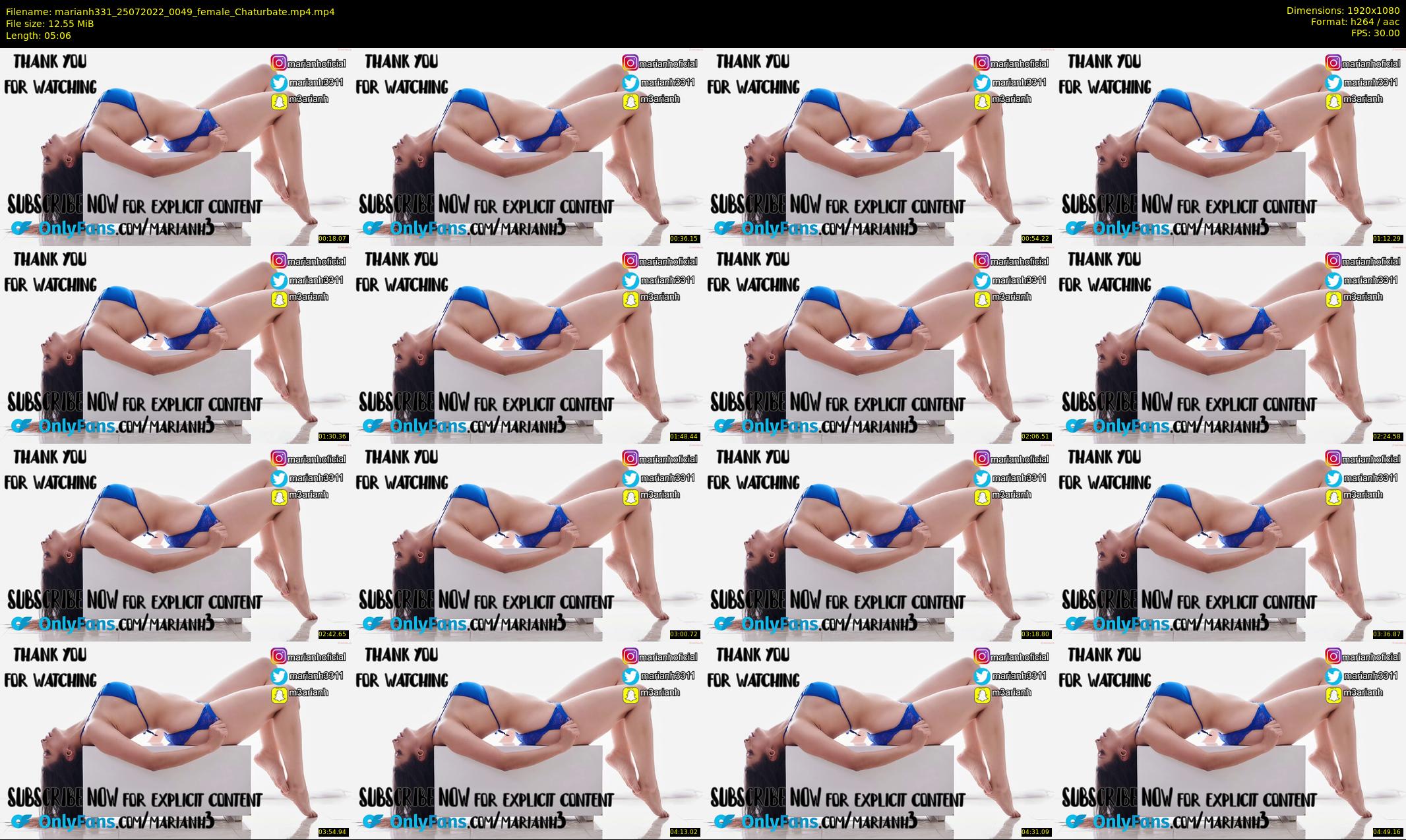 marianh331 — 6 minute Chaturbate female cam show recording, 1080p, Jul 25, 2022