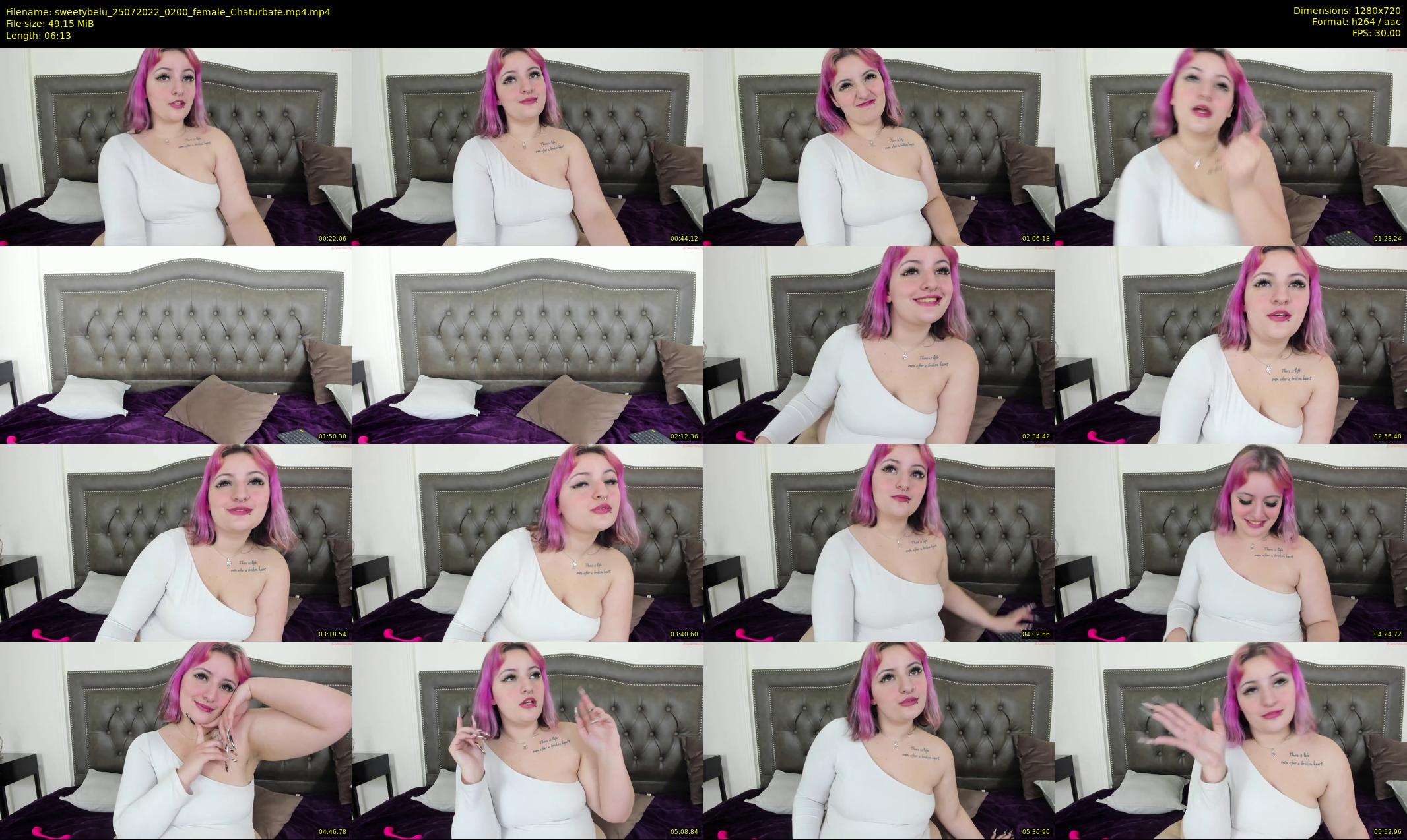 sweetybelu — 7 minute Chaturbate female cam show recording, 720p, Jul 25, 2022