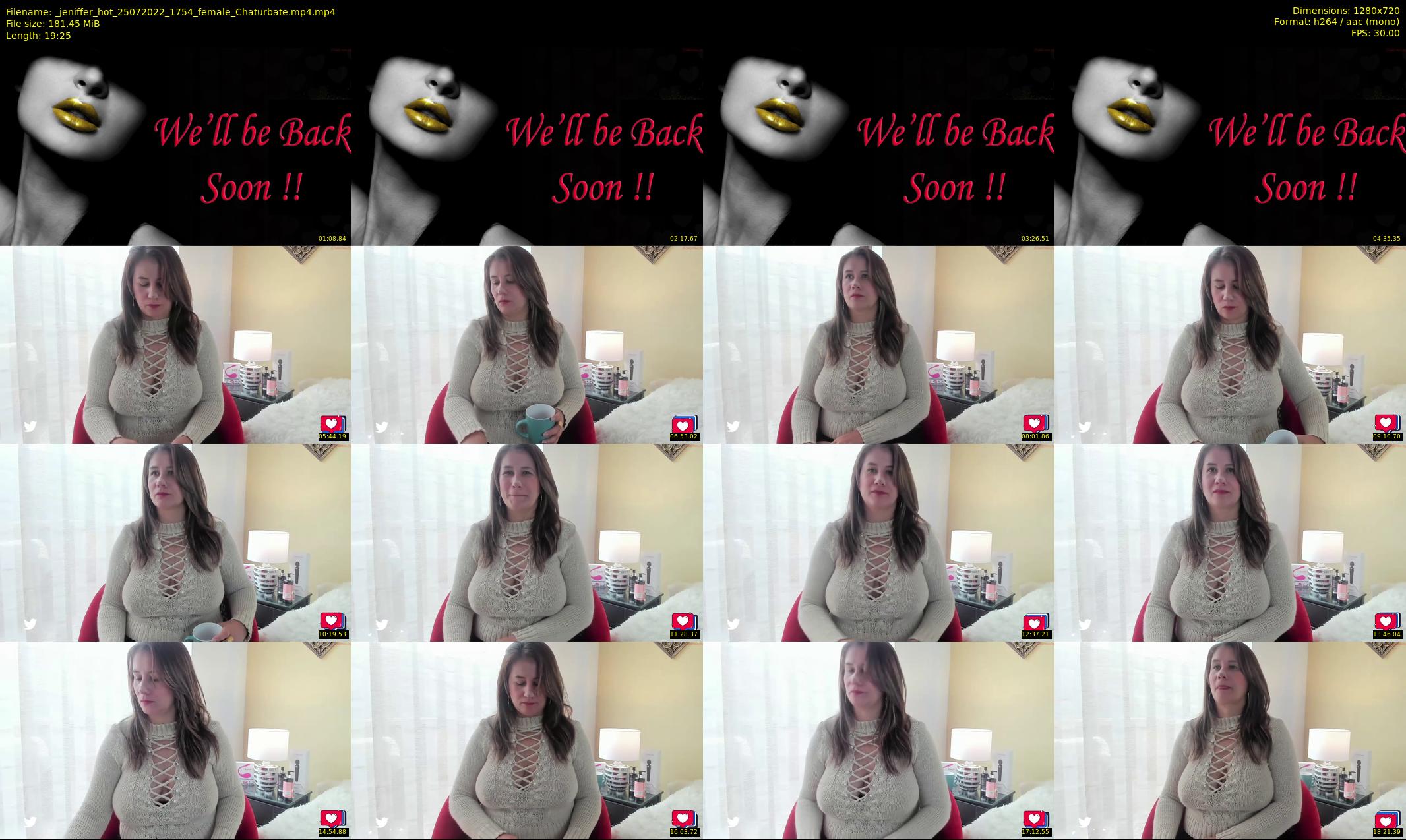 _jeniffer_hot — 20 minute Chaturbate female cam show recording, 720p, Jul 25, 2022