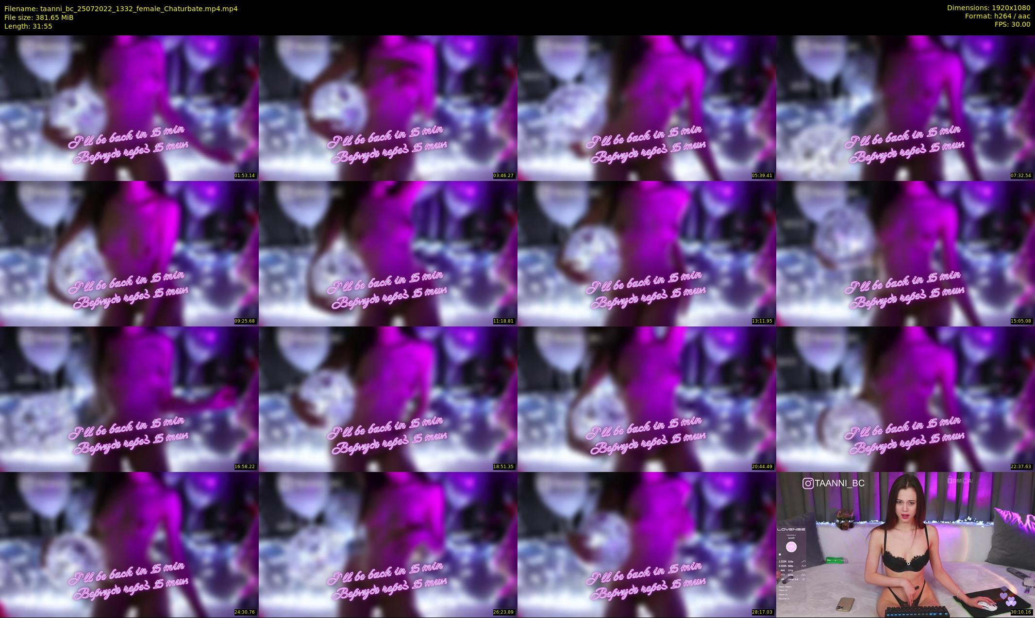 taanni_bc — 32 minute Chaturbate female cam show recording, 1080p, Jul 25, 2022