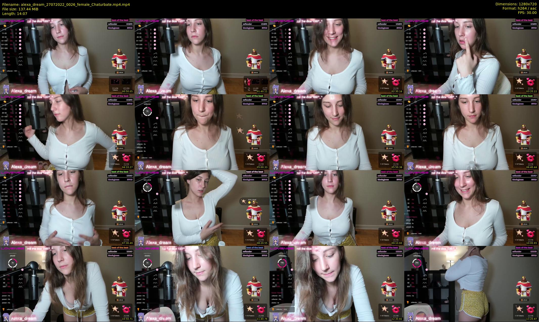 alexa_dream — 15 minute Chaturbate female cam show recording, 720p, Jul 27, 2022