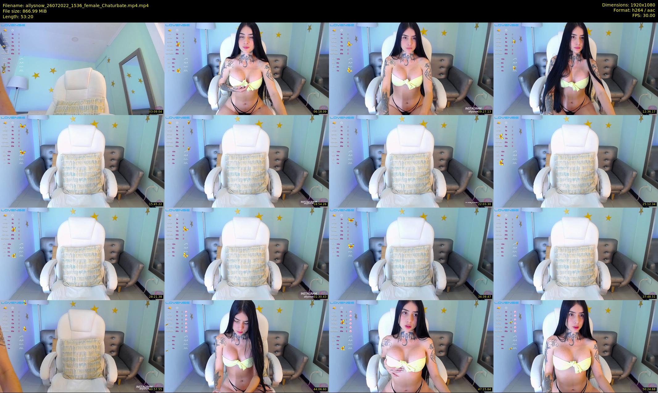 allysnow — 54 minute Chaturbate female cam show recording, 1080p, Jul 26, 2022