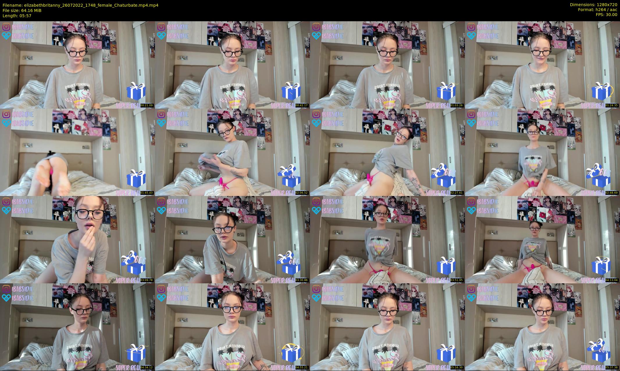 elizabethbritanny — 6 minute Chaturbate female cam show recording, 720p, Jul 26, 2022