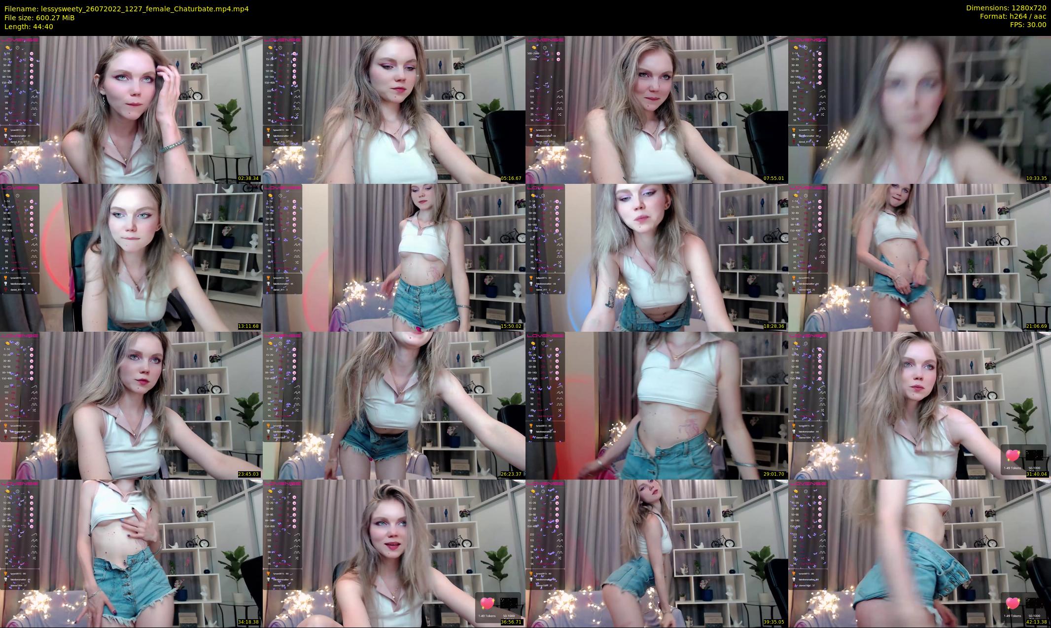 lessysweety — 45 minute Chaturbate female cam show recording, 720p, Jul 26, 2022