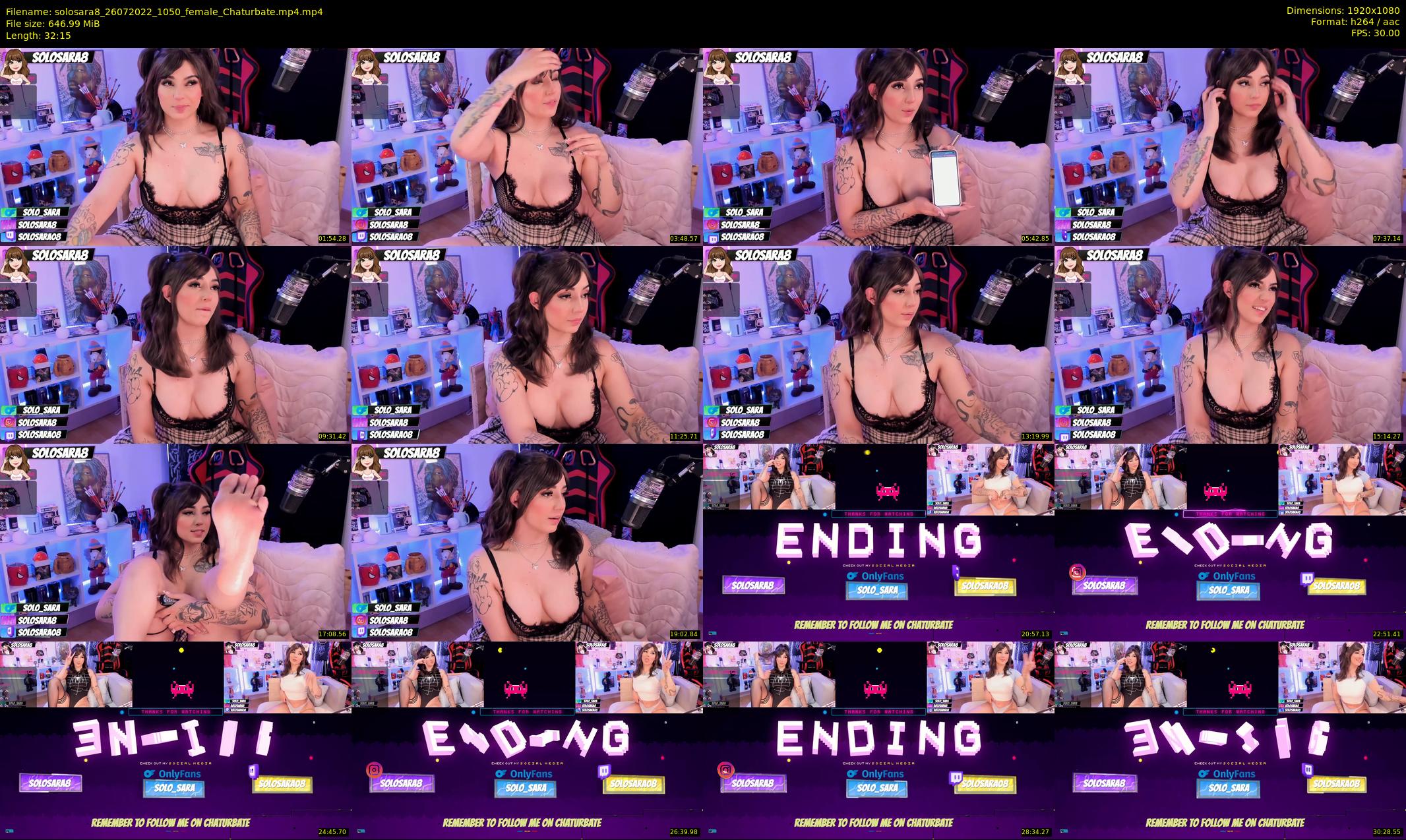 solosara8 — 33 minute Chaturbate female cam show recording, 1080p, Jul 26, 2022