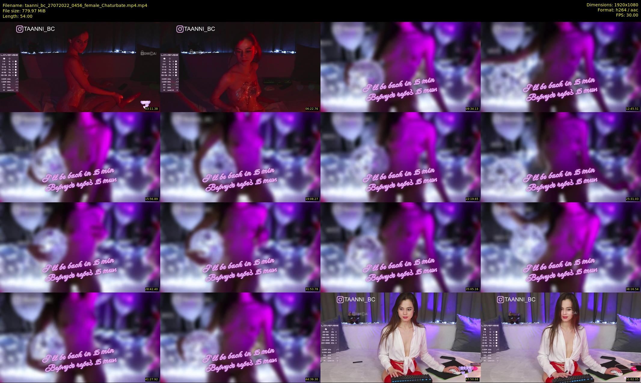 taanni_bc — 54 minute Chaturbate female cam show recording, 1080p, Jul 27, 2022