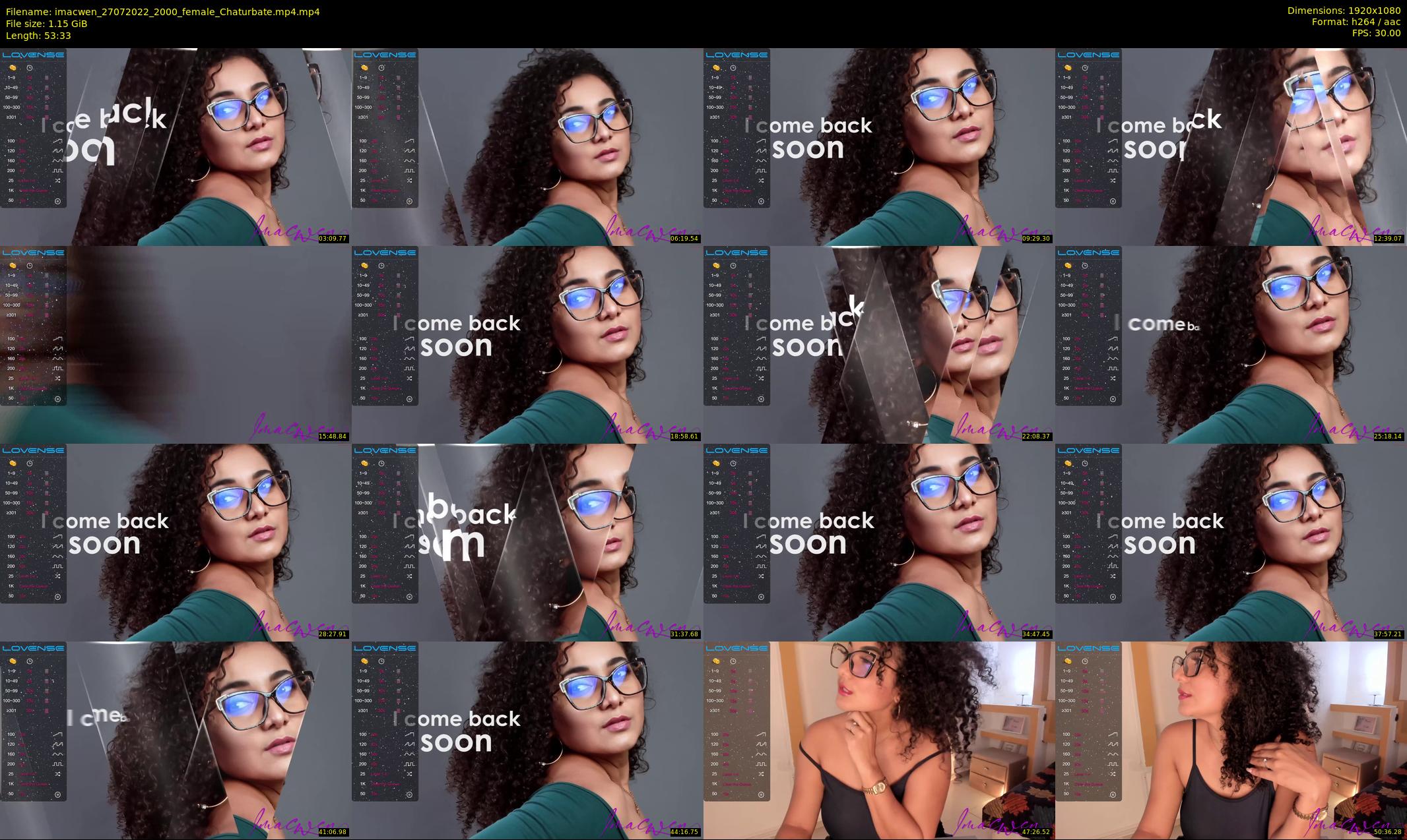 imacwen — 54 minute Chaturbate female cam show recording, 1080p, Jul 27, 2022