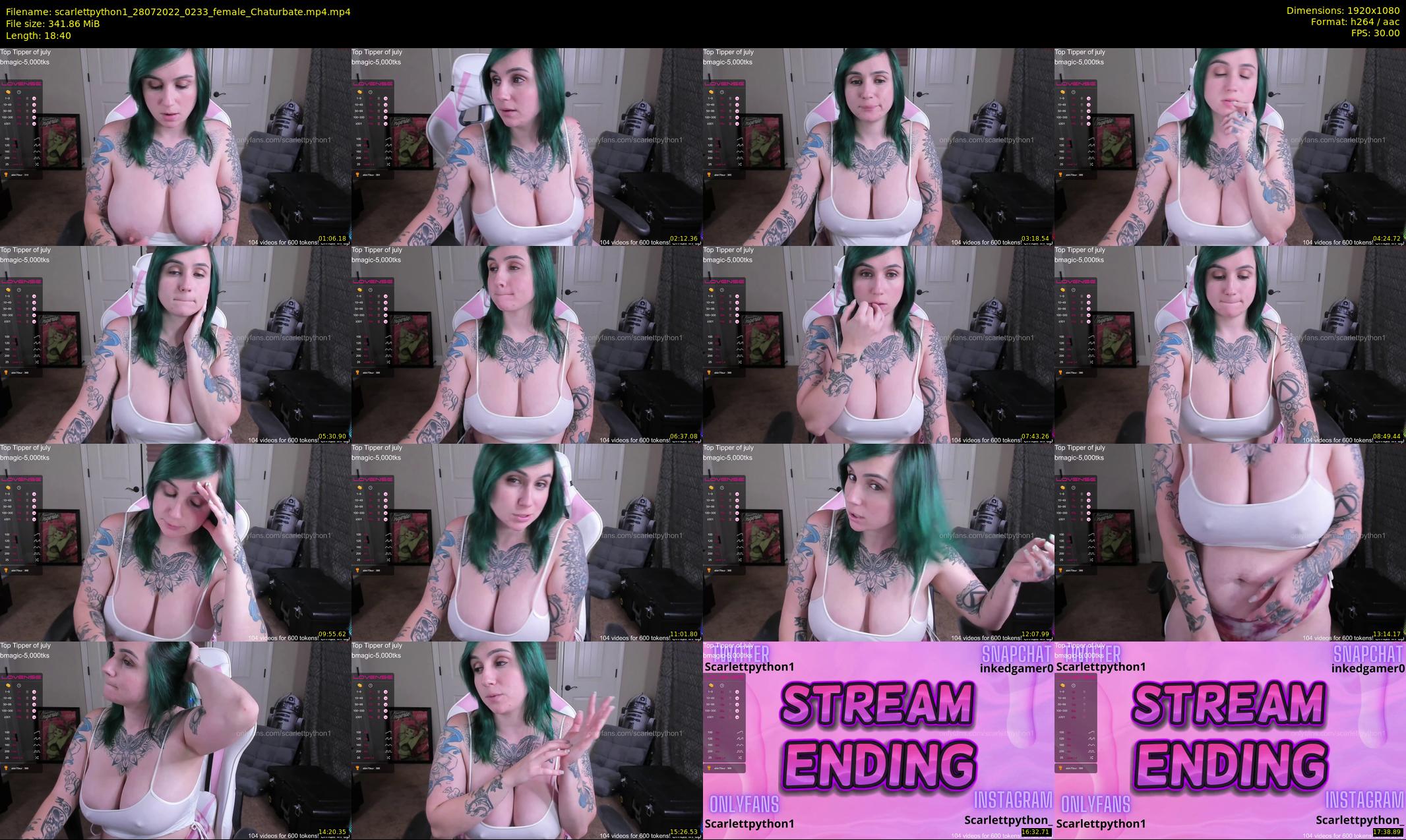 scarlettpython1 — 19 minute Chaturbate female cam show recording, 1080p, Jul 28, 2022
