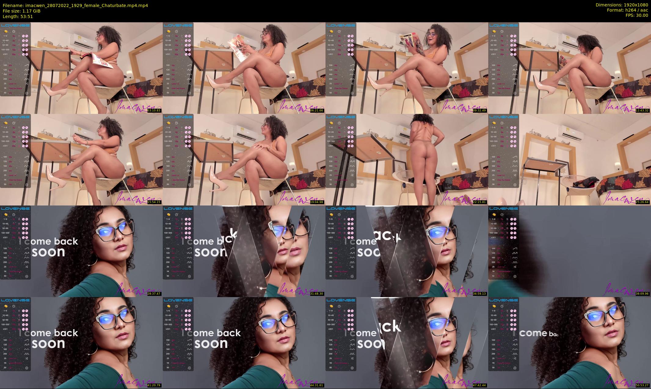 imacwen — 54 minute Chaturbate female cam show recording, 1080p, Jul 28, 2022