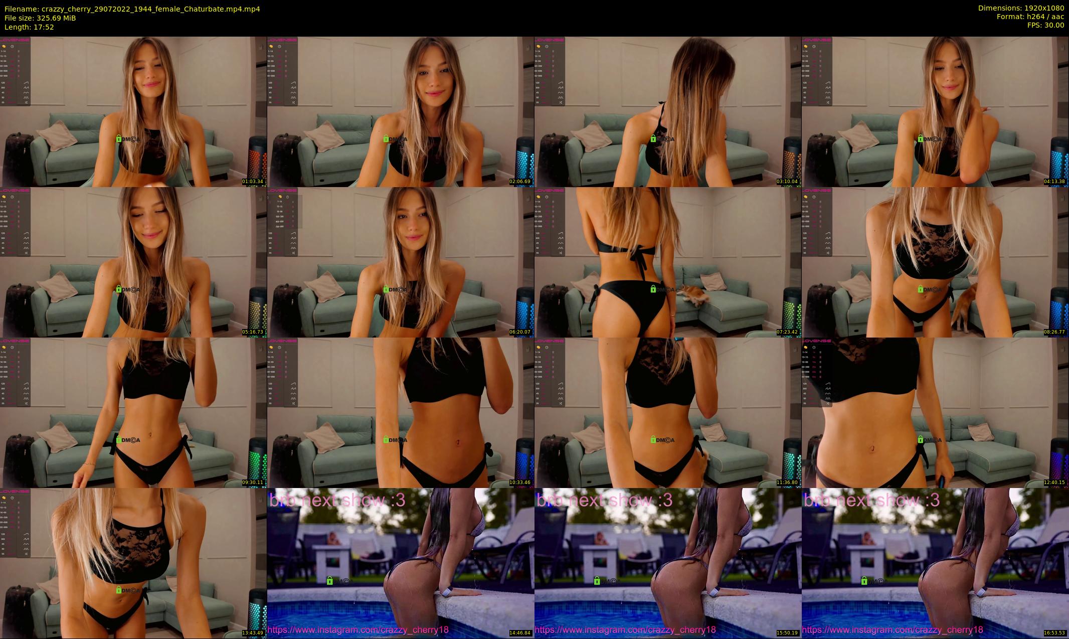 crazzy_cherry — 18 minute Chaturbate female cam show recording, 1080p, Jul 29, 2022