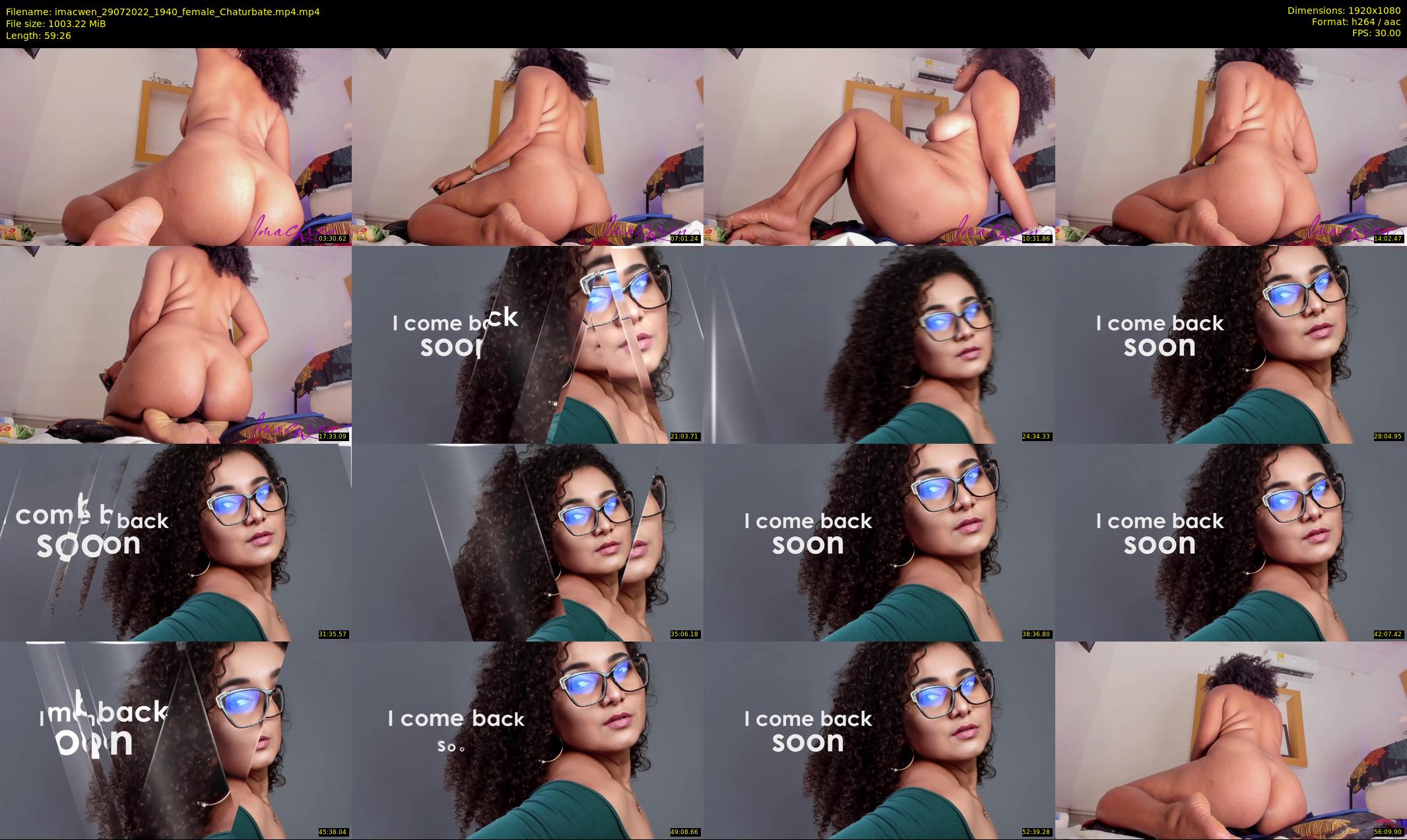 imacwen — 60 minute Chaturbate female cam show recording, 1080p, Jul 29, 2022