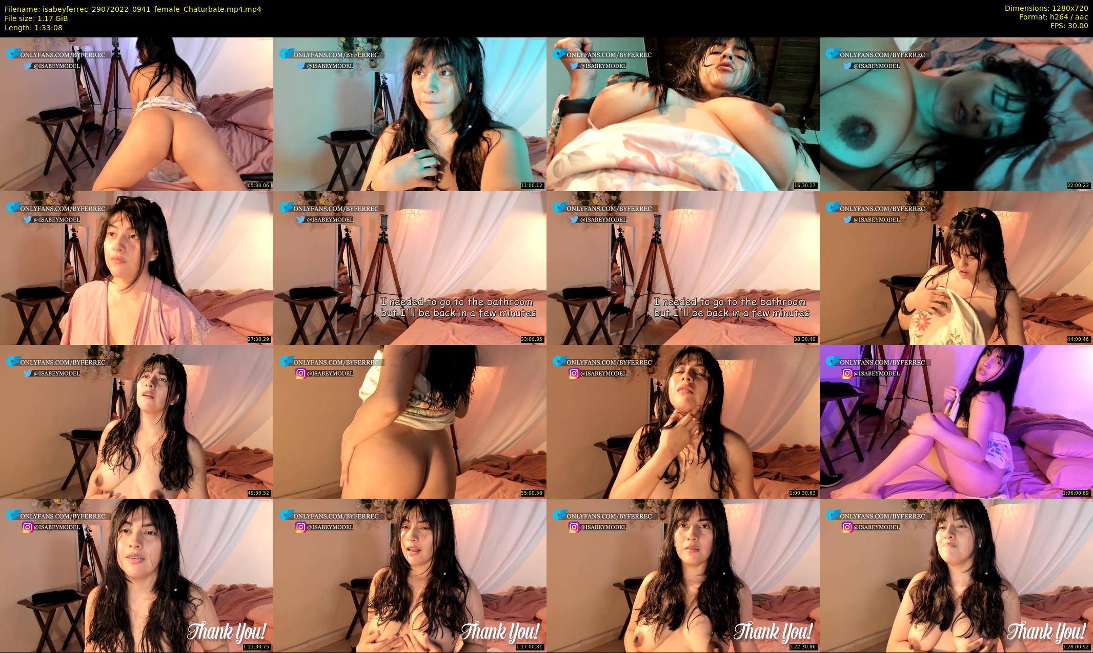 isabeyferrec — 94 minute Chaturbate female cam show recording, 720p, Jul 29, 2022