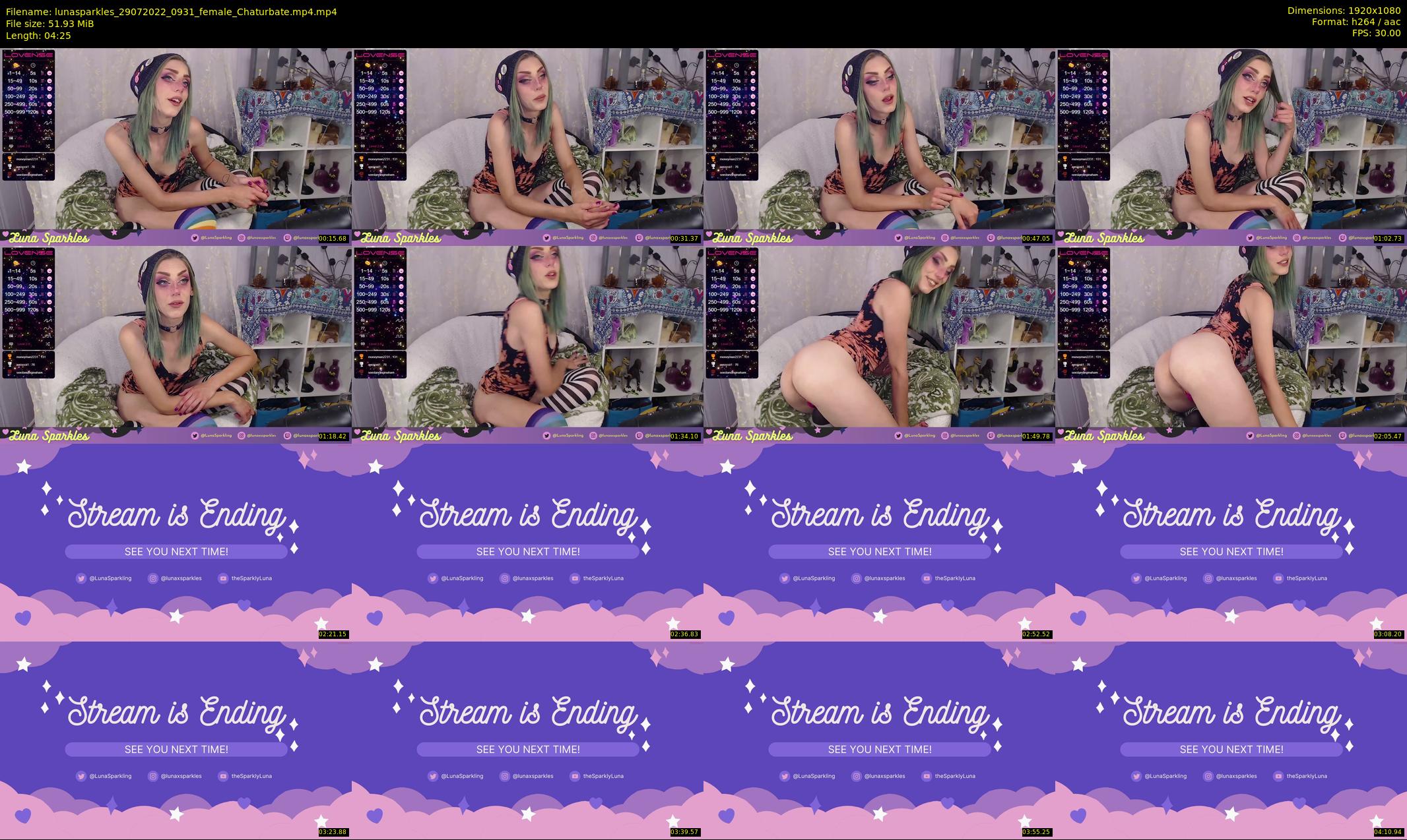 lunasparkles — 5 minute Chaturbate female cam show recording, 1080p, Jul 29, 2022
