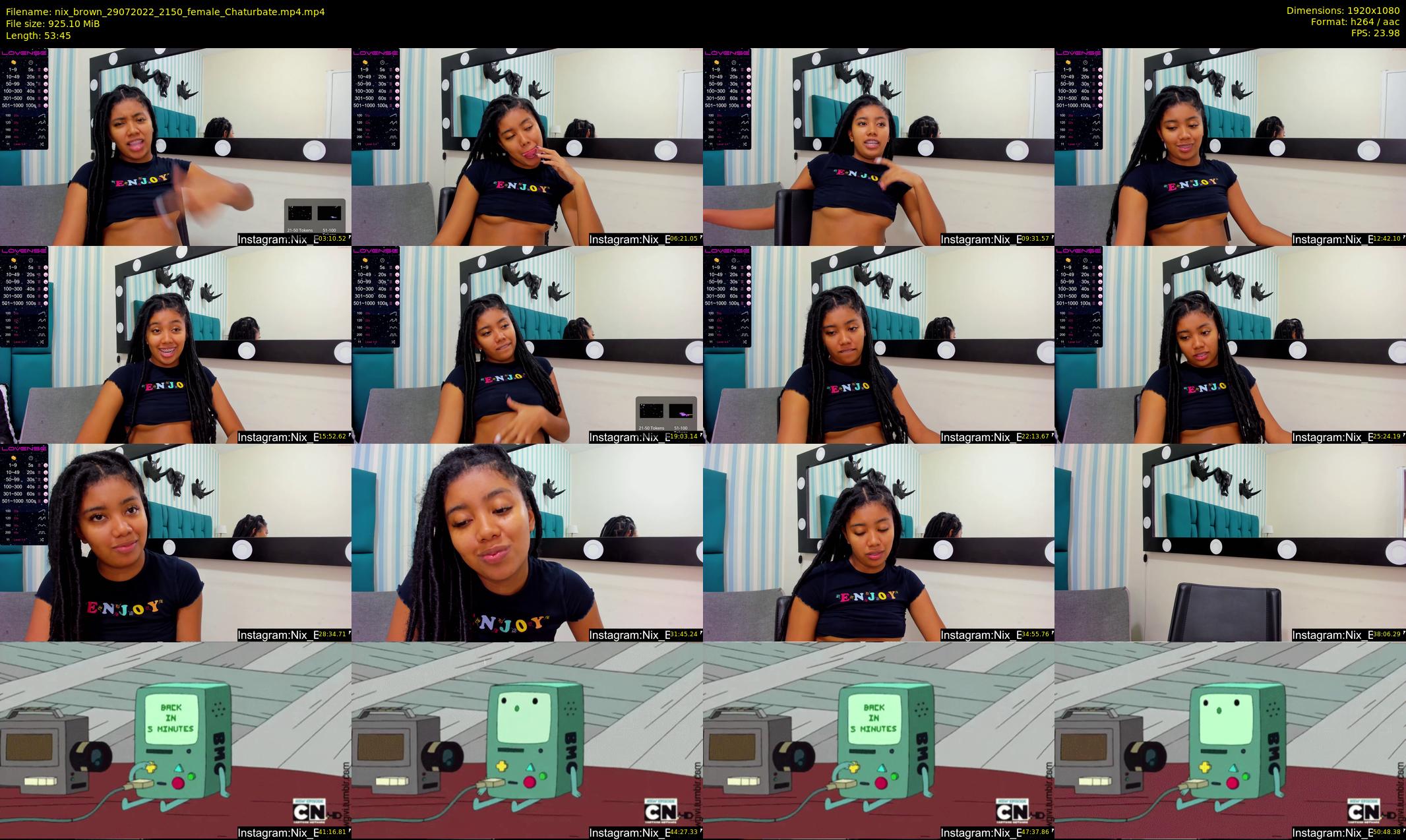 nix_brown — 54 minute Chaturbate female cam show recording, 1080p, Jul 29, 2022