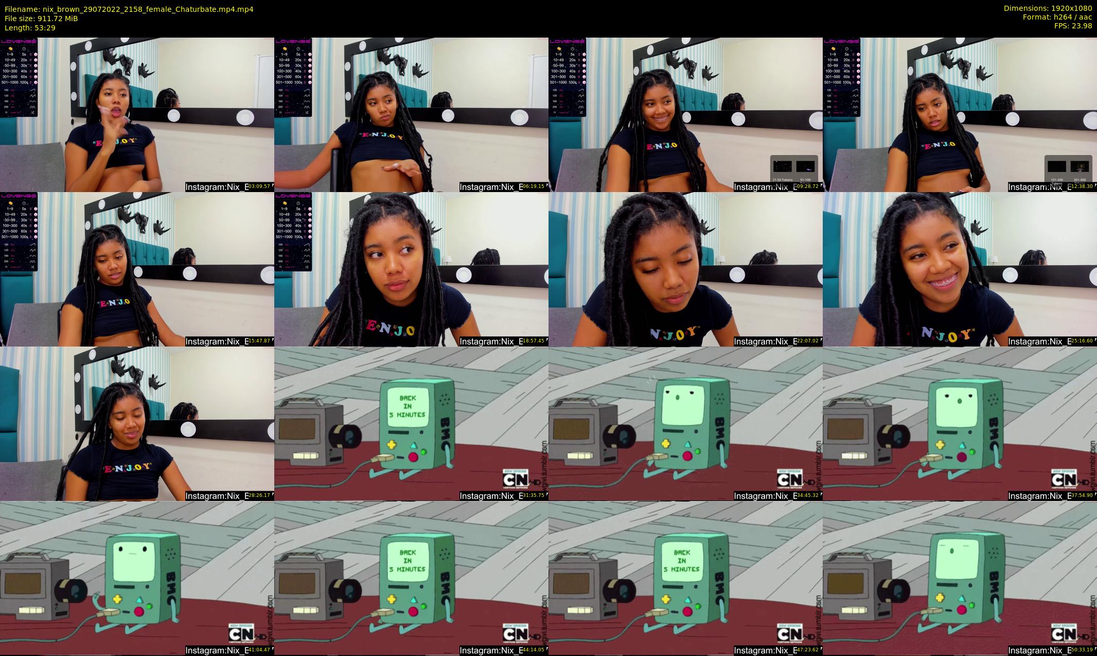 nix_brown — 54 minute Chaturbate female cam show recording, 1080p, Jul 29, 2022