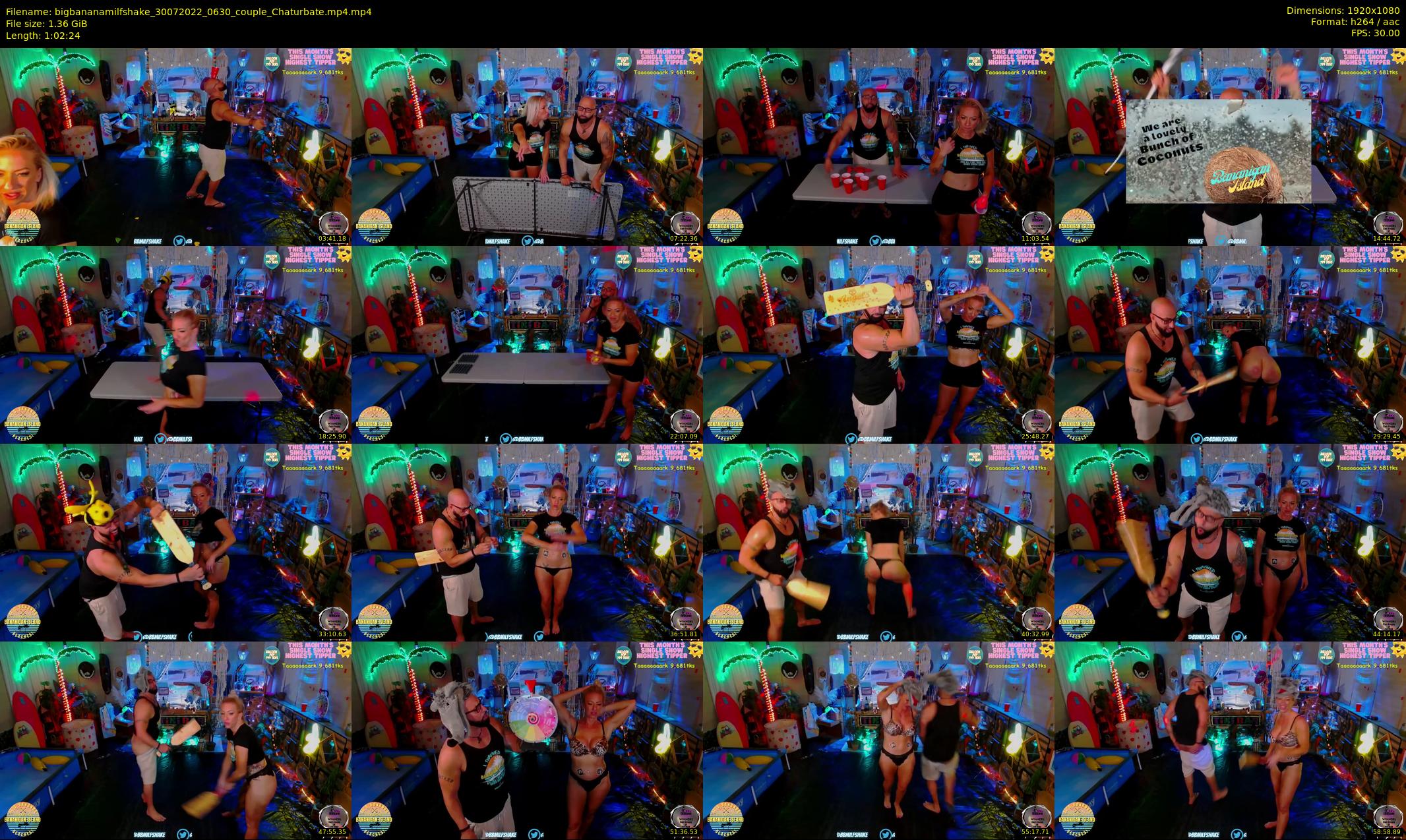bigbananamilfshake — 63 minute Chaturbate couple cam show recording, 1080p, Jul 30, 2022