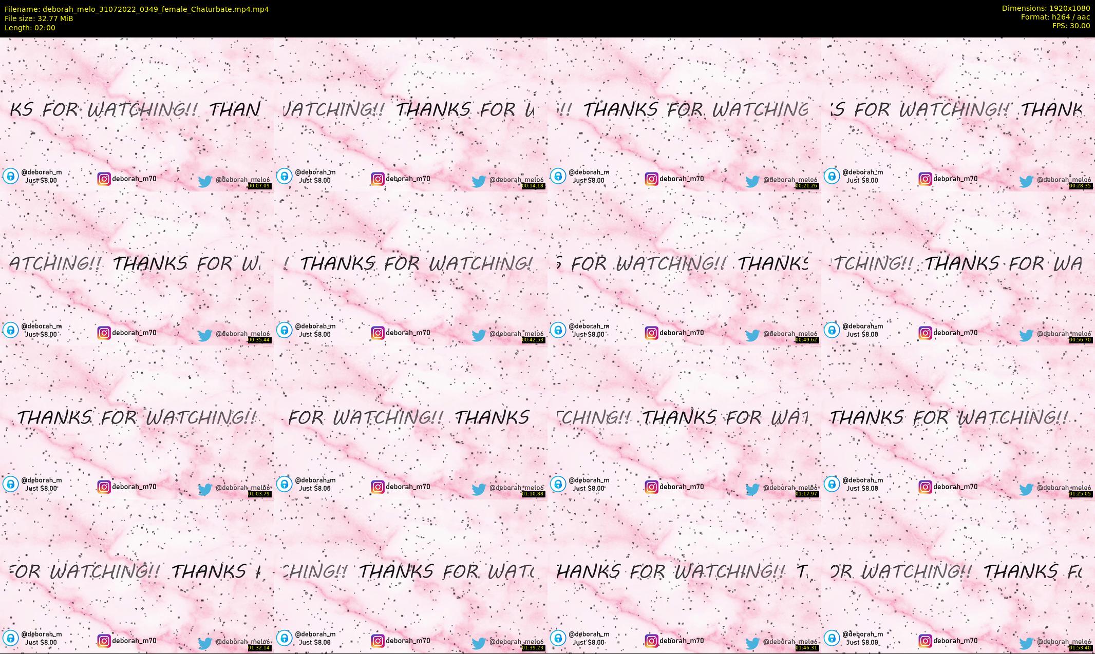 deborah_melo — 2 minute Chaturbate female cam show recording, 1080p, Jul 31, 2022
