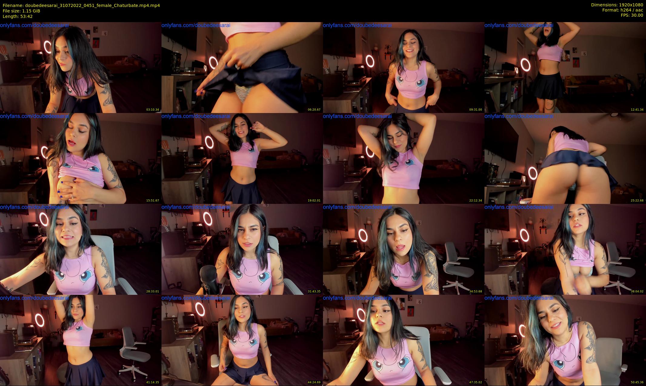 doubedeesarai — 54 minute Chaturbate female cam show recording, 1080p, Jul 31, 2022