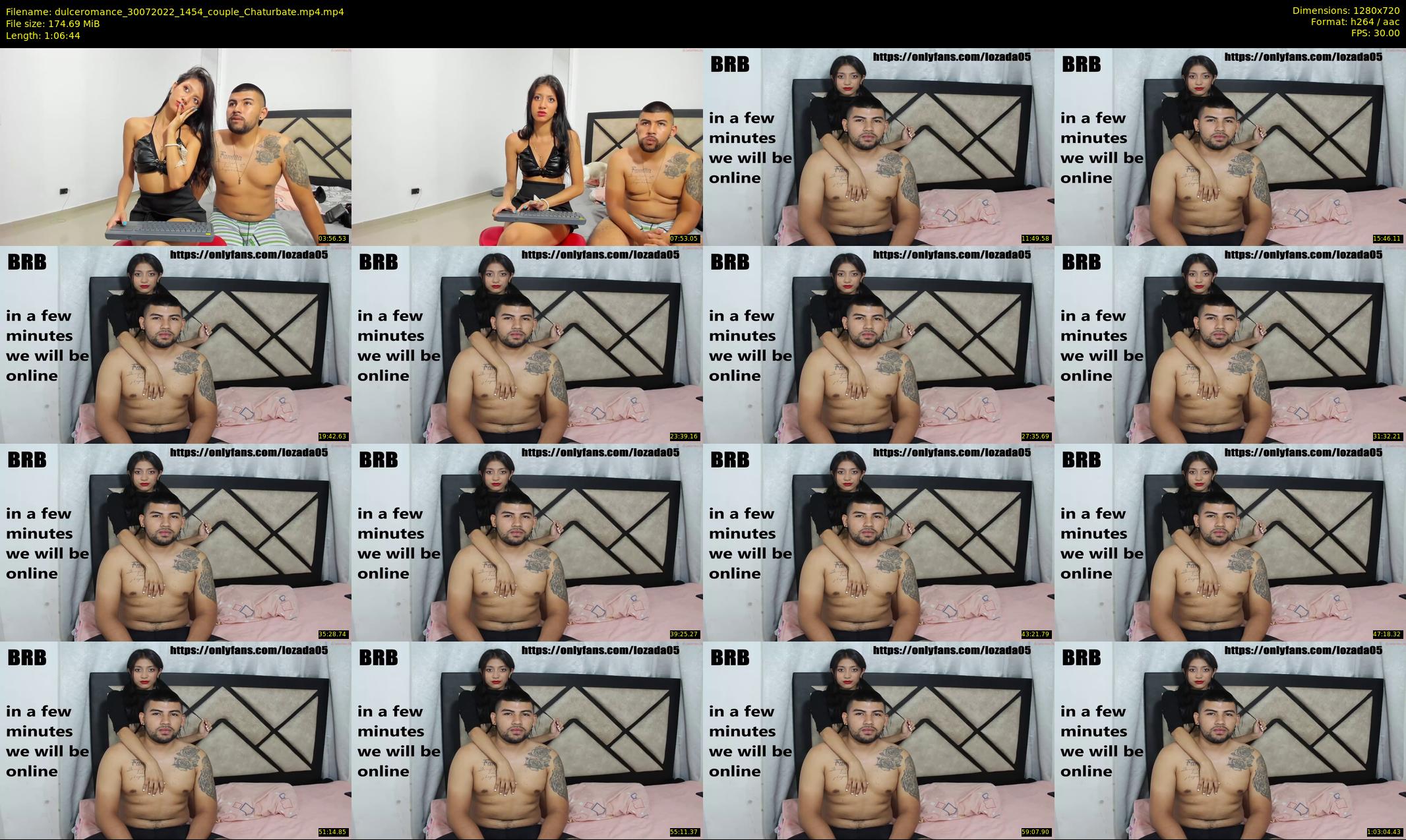 dulceromance — 67 minute Chaturbate couple cam show recording, 720p, Jul 30, 2022