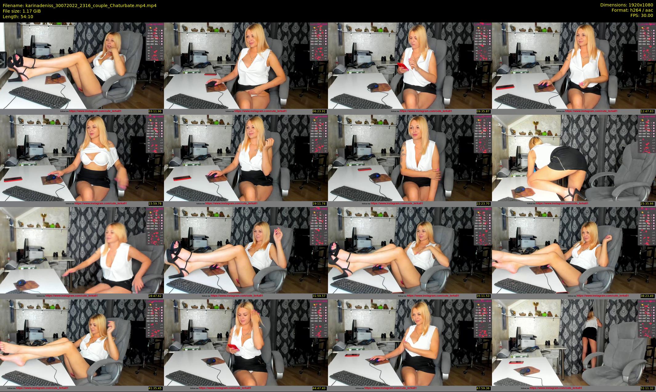 karinadeniss — 55 minute Chaturbate couple cam show recording, 1080p, Jul 30, 2022