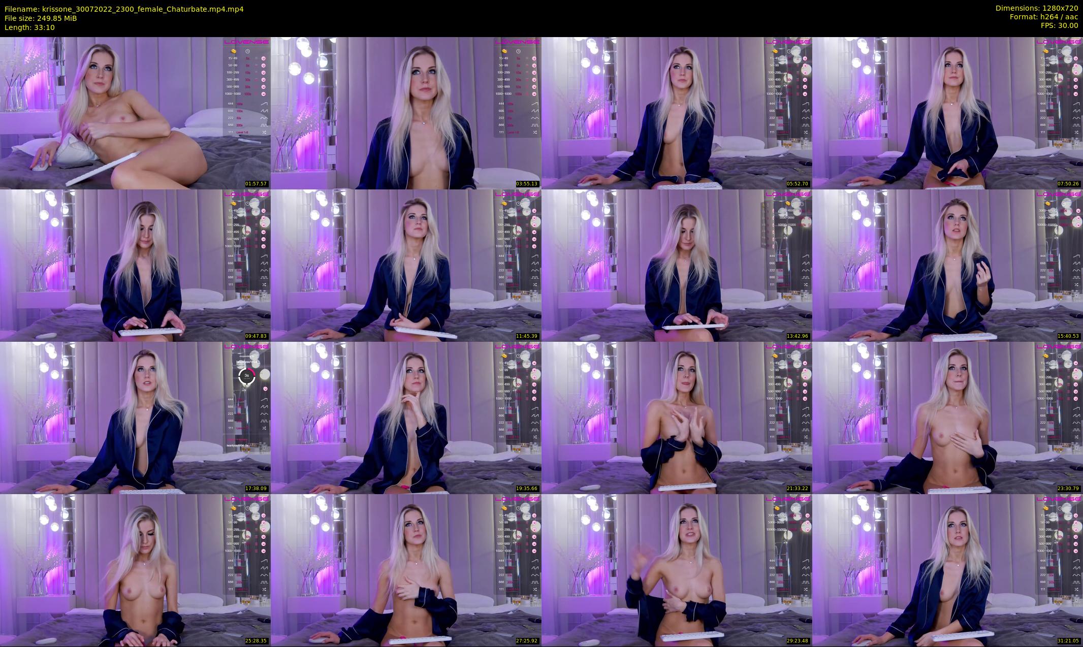 krissone — 34 minute Chaturbate female cam show recording, 720p, Jul 30, 2022