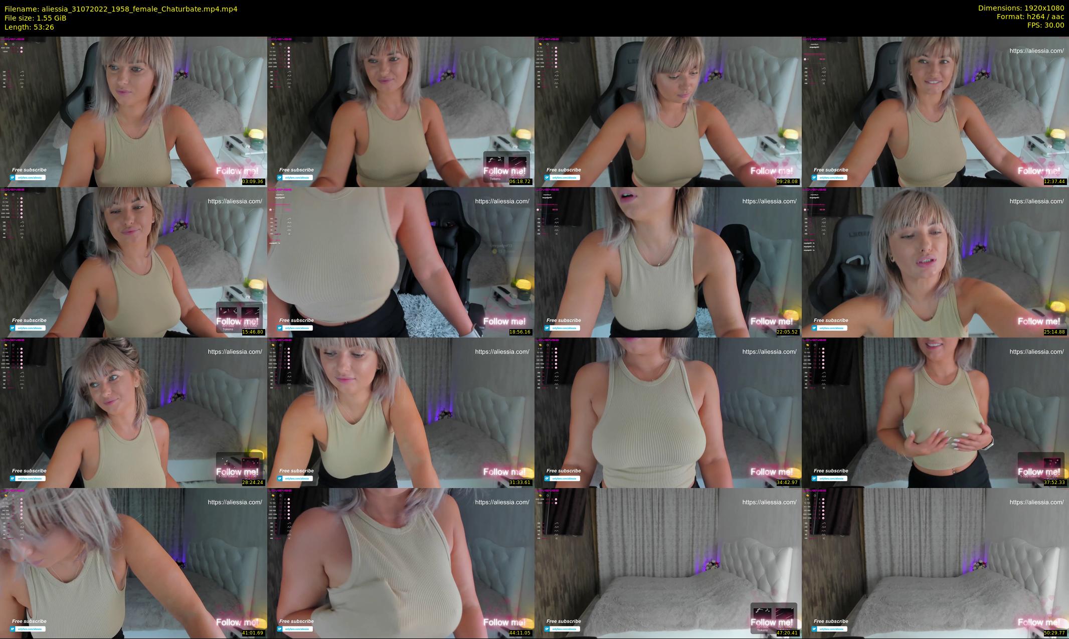 aliessia — 54 minute Chaturbate female cam show recording, 1080p, Jul 31, 2022