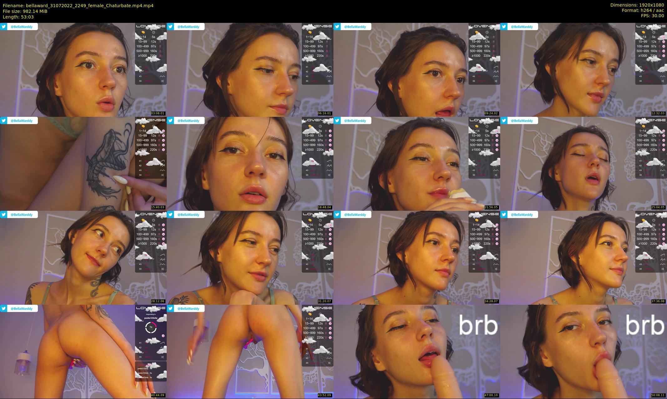 bellaward — 54 minute Chaturbate female cam show recording, 1080p, Jul 31, 2022