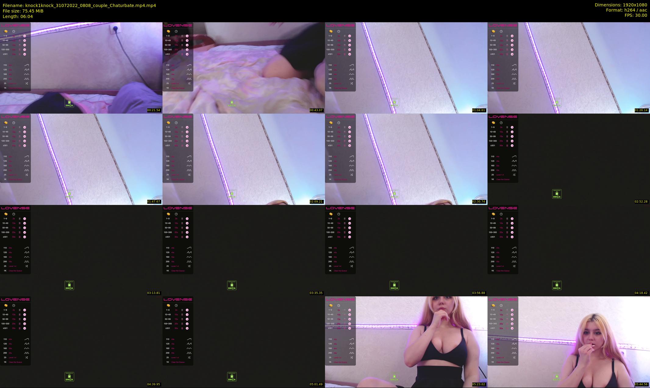 knock1knock — 7 minute Chaturbate couple cam show recording, 1080p, Jul 31, 2022