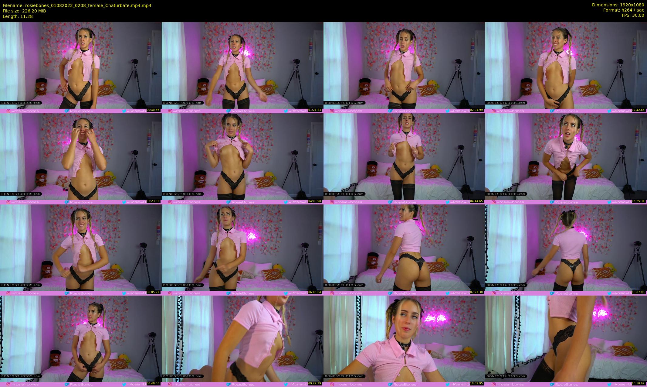 rosiebones — 12 minute Chaturbate female cam show recording, 1080p, Aug 1, 2022
