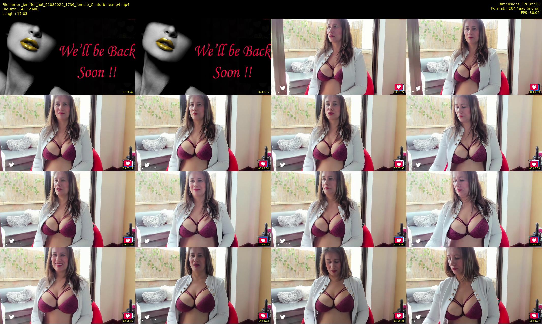 _jeniffer_hot — 18 minute Chaturbate female cam show recording, 720p, Aug 1, 2022