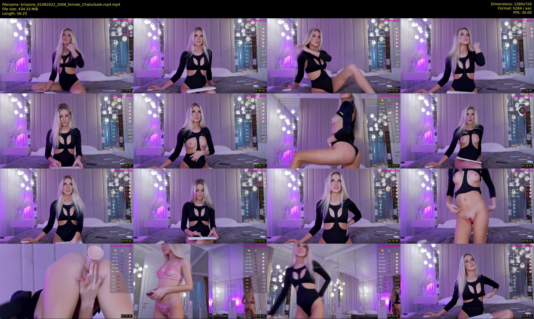 krissone — 57 minute Chaturbate female cam show recording, 720p, Aug 1, 2022