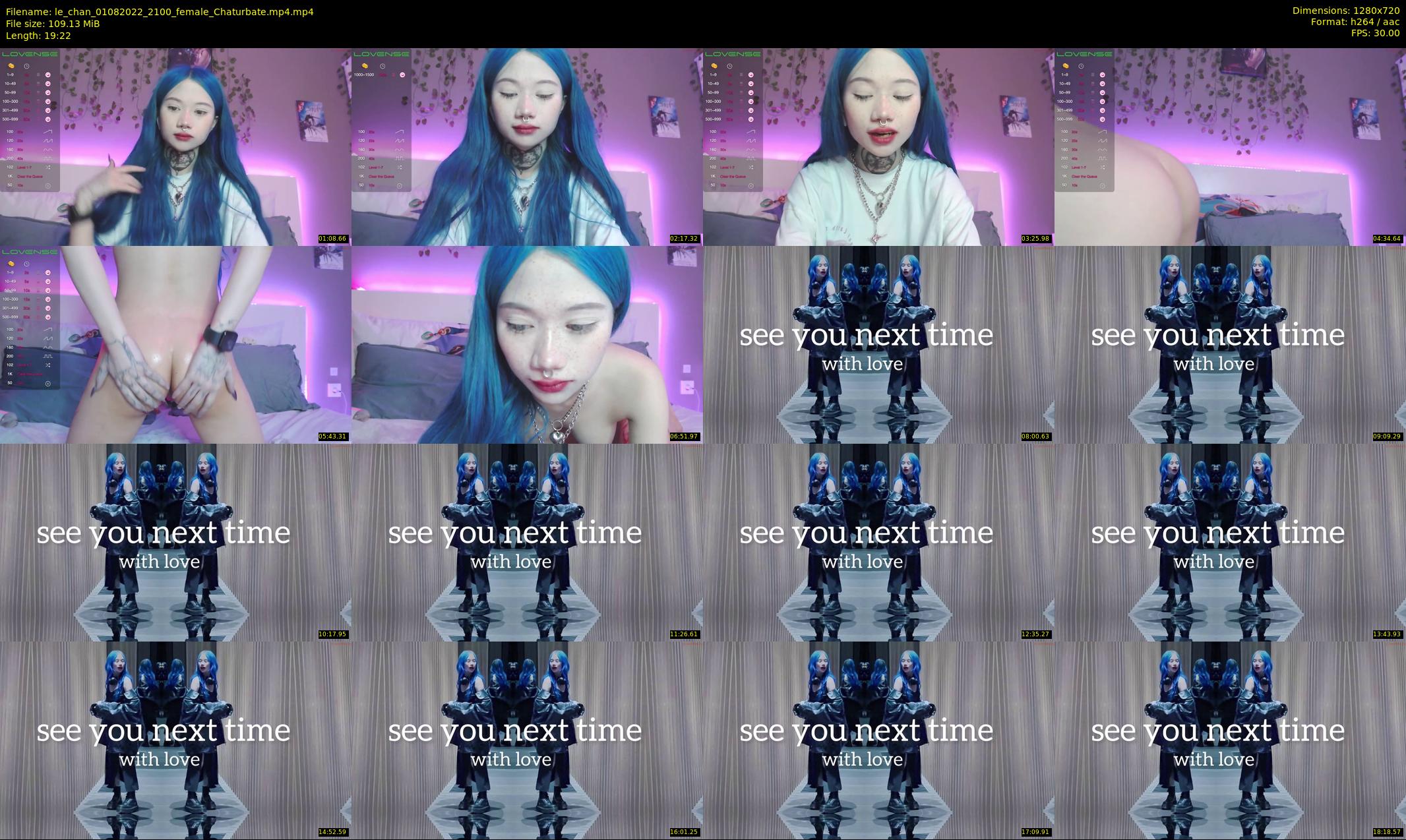 le_chan — 20 minute Chaturbate female cam show recording, 720p, Aug 1, 2022