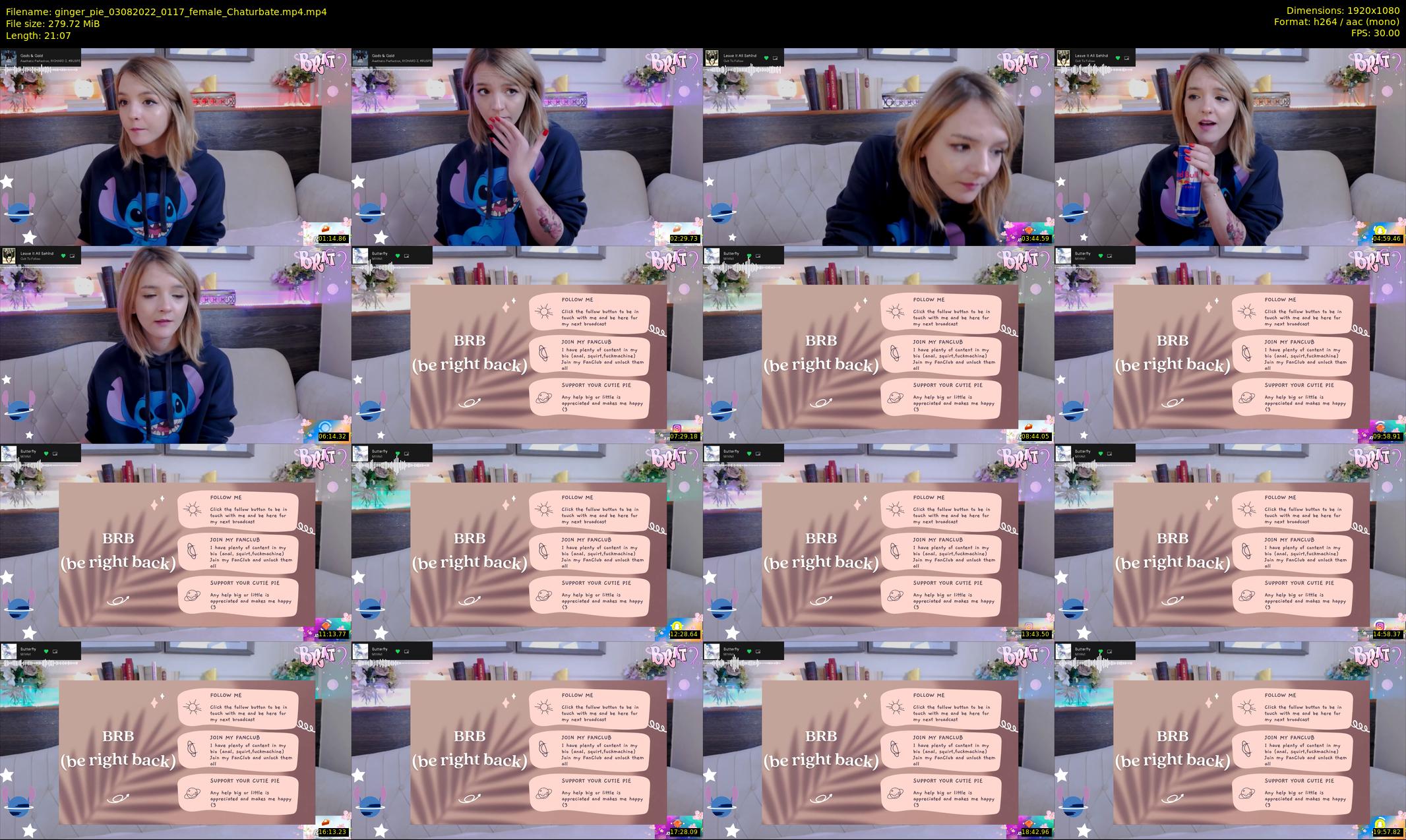 ginger_pie — 22 minute Chaturbate female cam show recording, 1080p, Aug 3, 2022