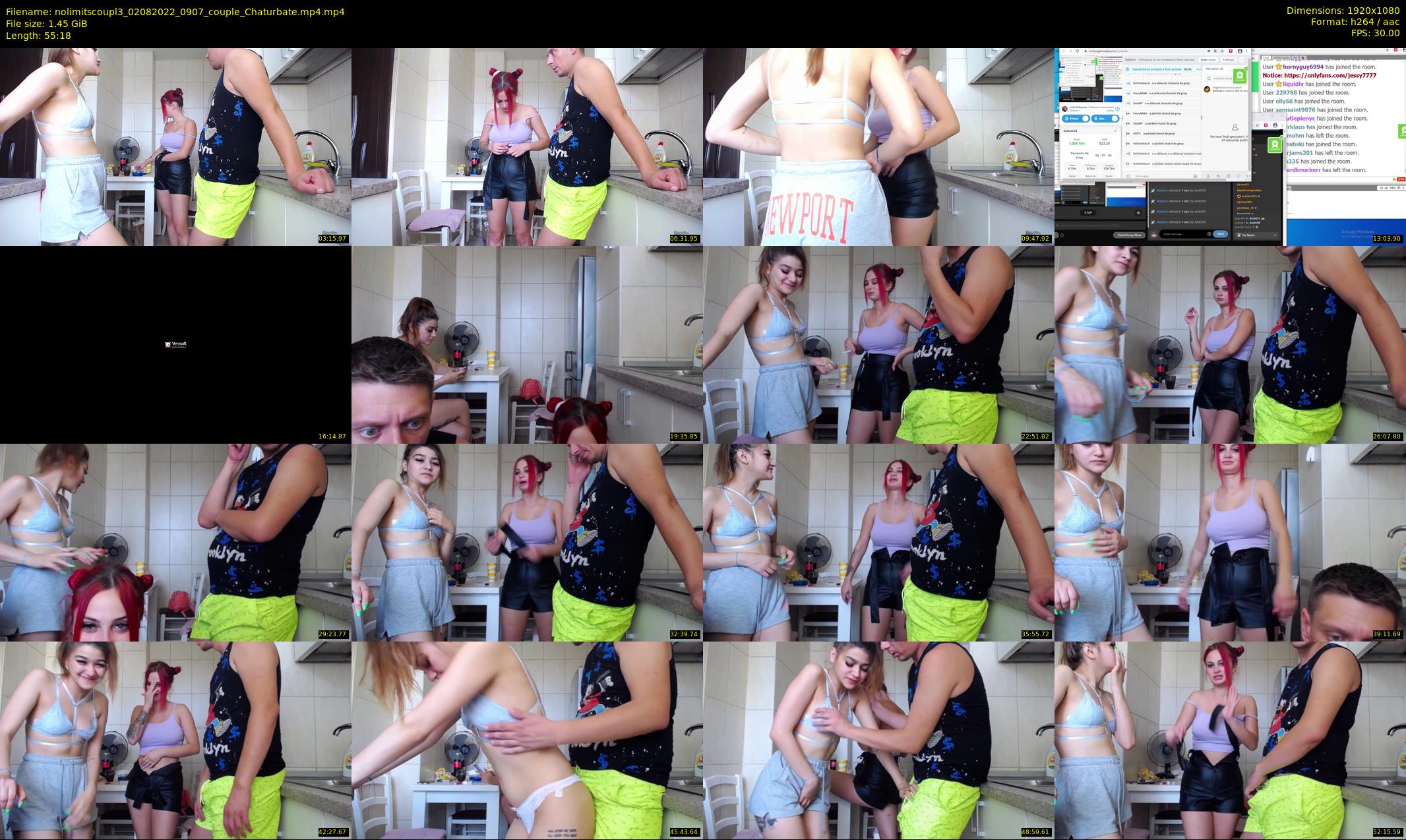 nolimitscoupl3 — 56 minute Chaturbate couple cam show recording, 1080p, Aug 2, 2022