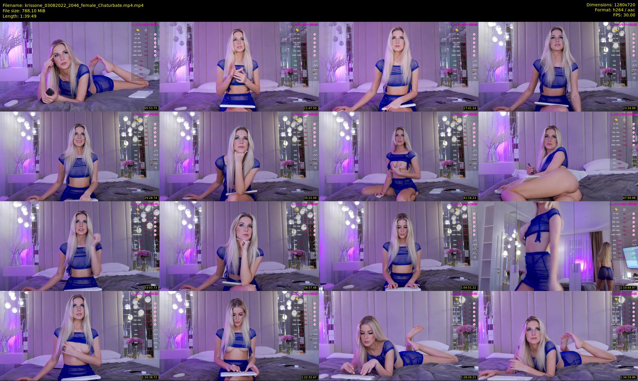 krissone — 100 minute Chaturbate female cam show recording, 720p, Aug 3, 2022