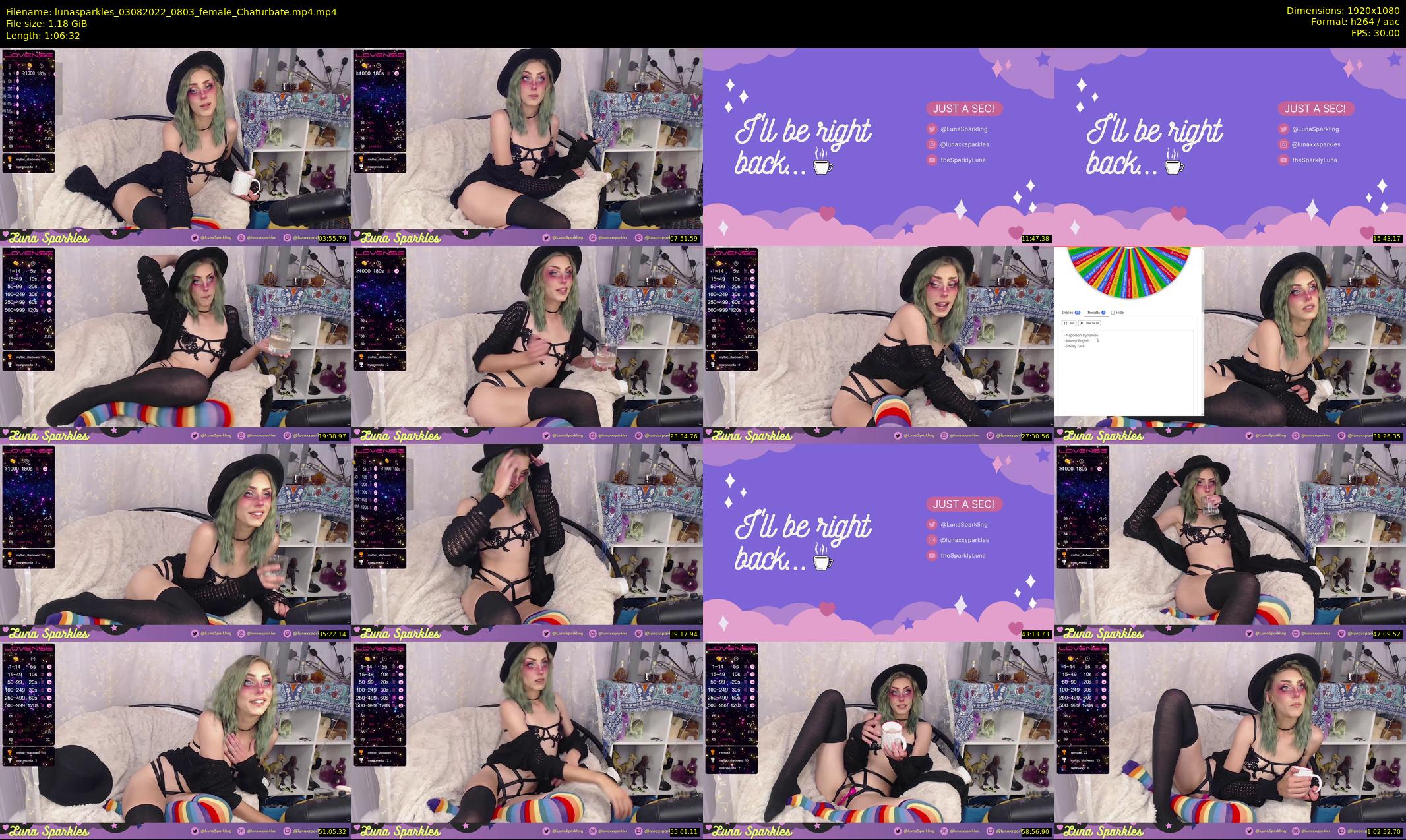 lunasparkles — 67 minute Chaturbate female cam show recording, 1080p, Aug 3, 2022