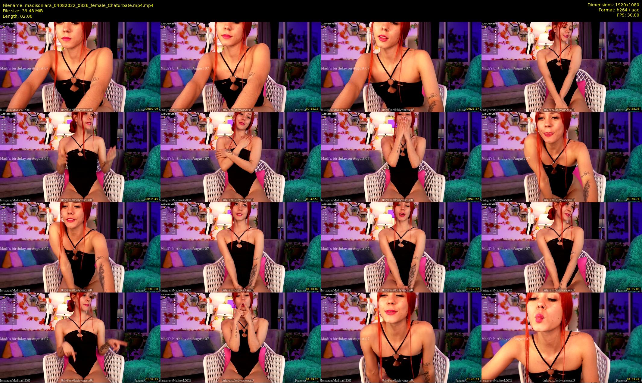 madisonlara — 2 minute Chaturbate female cam show recording, 1080p, Aug 4, 2022