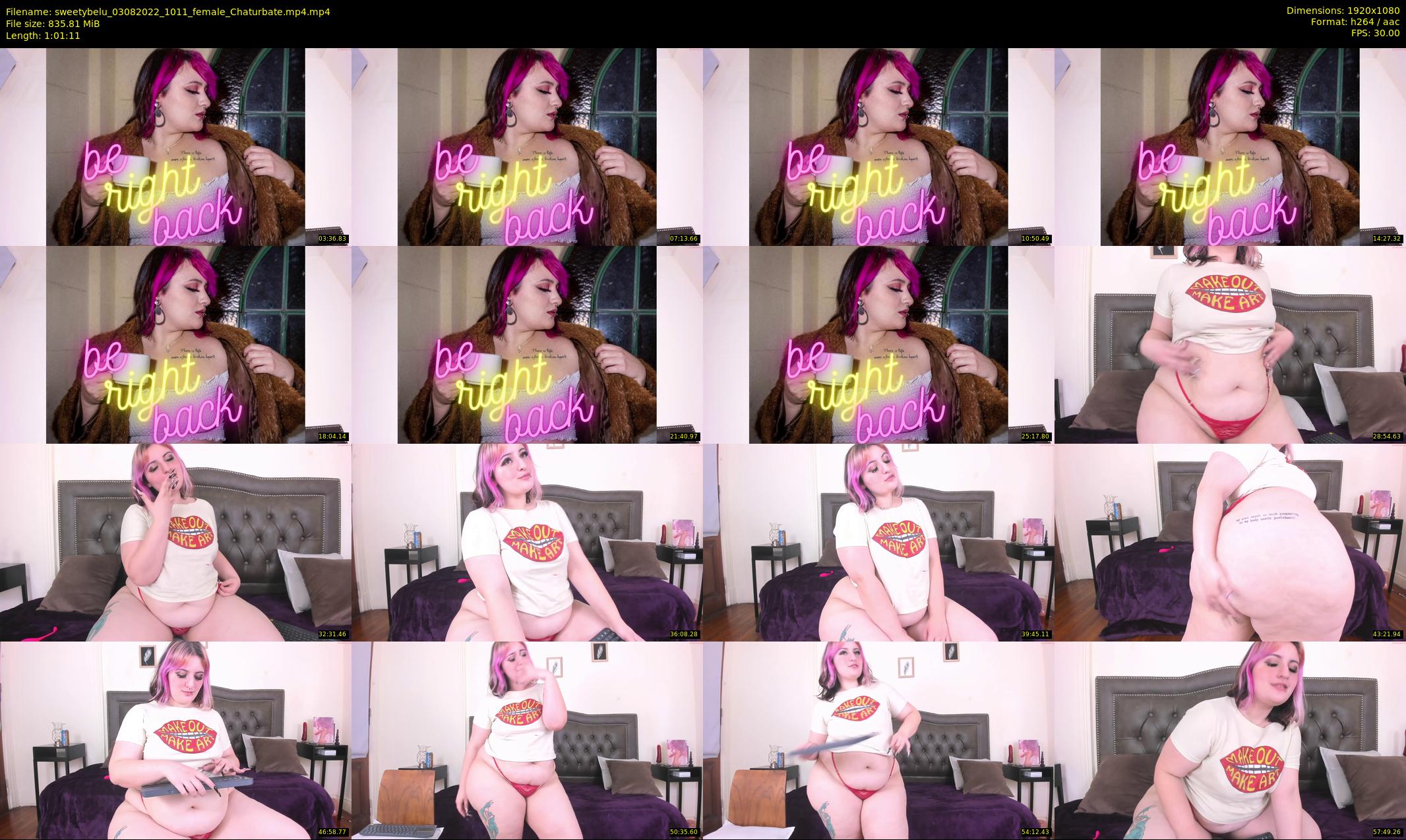 sweetybelu — 62 minute Chaturbate female cam show recording, 1080p, Aug 3, 2022