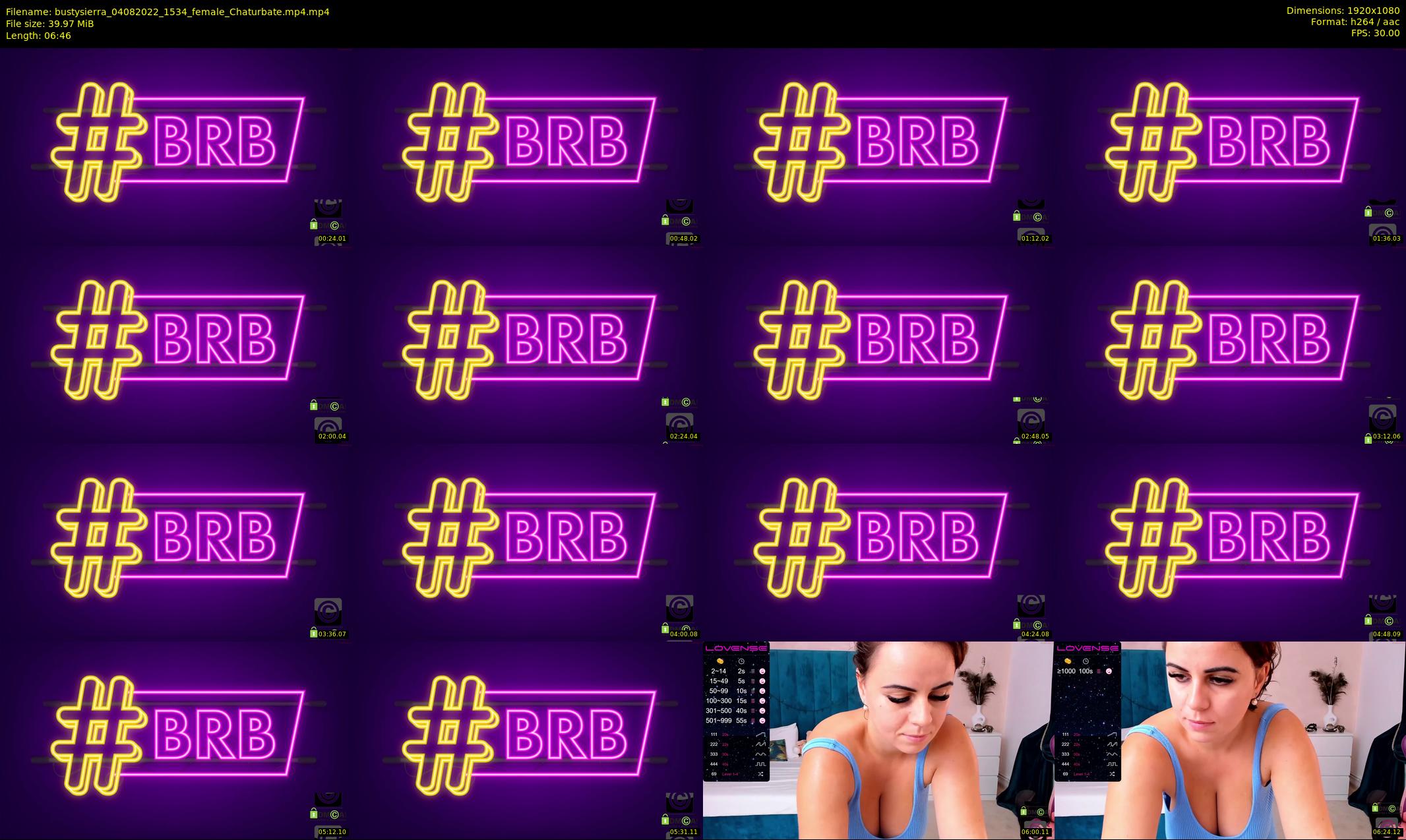 bustysierra — 7 minute Chaturbate female cam show recording, 1080p, Aug 4, 2022