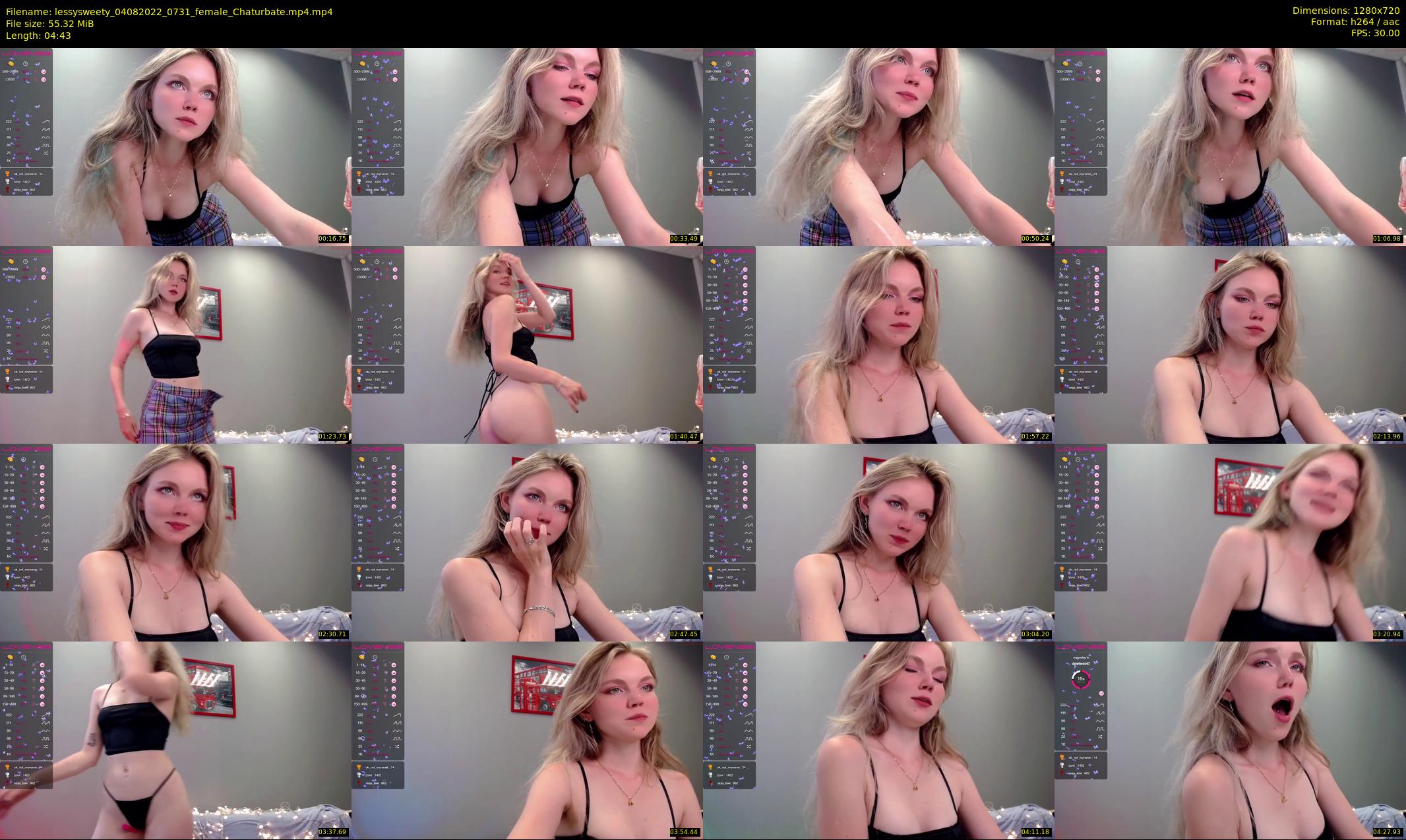 lessysweety — 5 minute Chaturbate female cam show recording, 720p, Aug 4, 2022