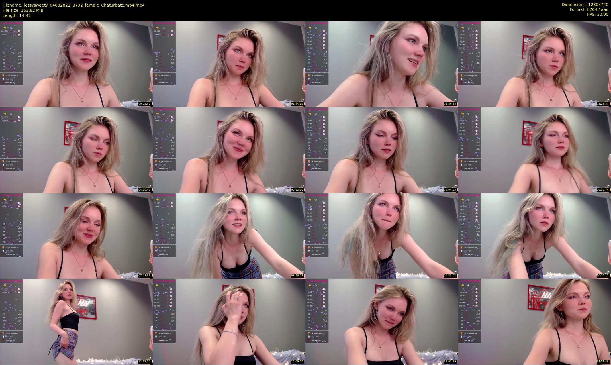 lessysweety — 15 minute Chaturbate female cam show recording, 720p, Aug 4, 2022