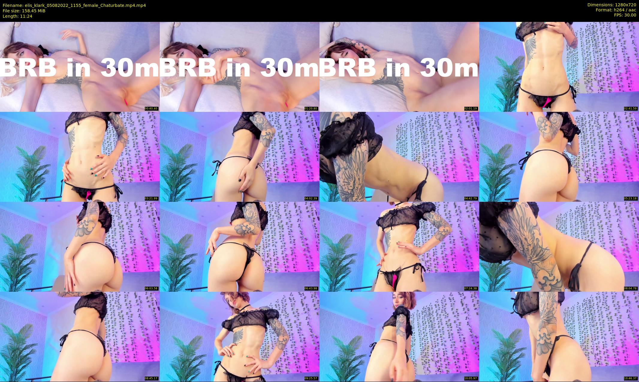 elis_klark — 12 minute Chaturbate female cam show recording, 720p, Aug 5, 2022